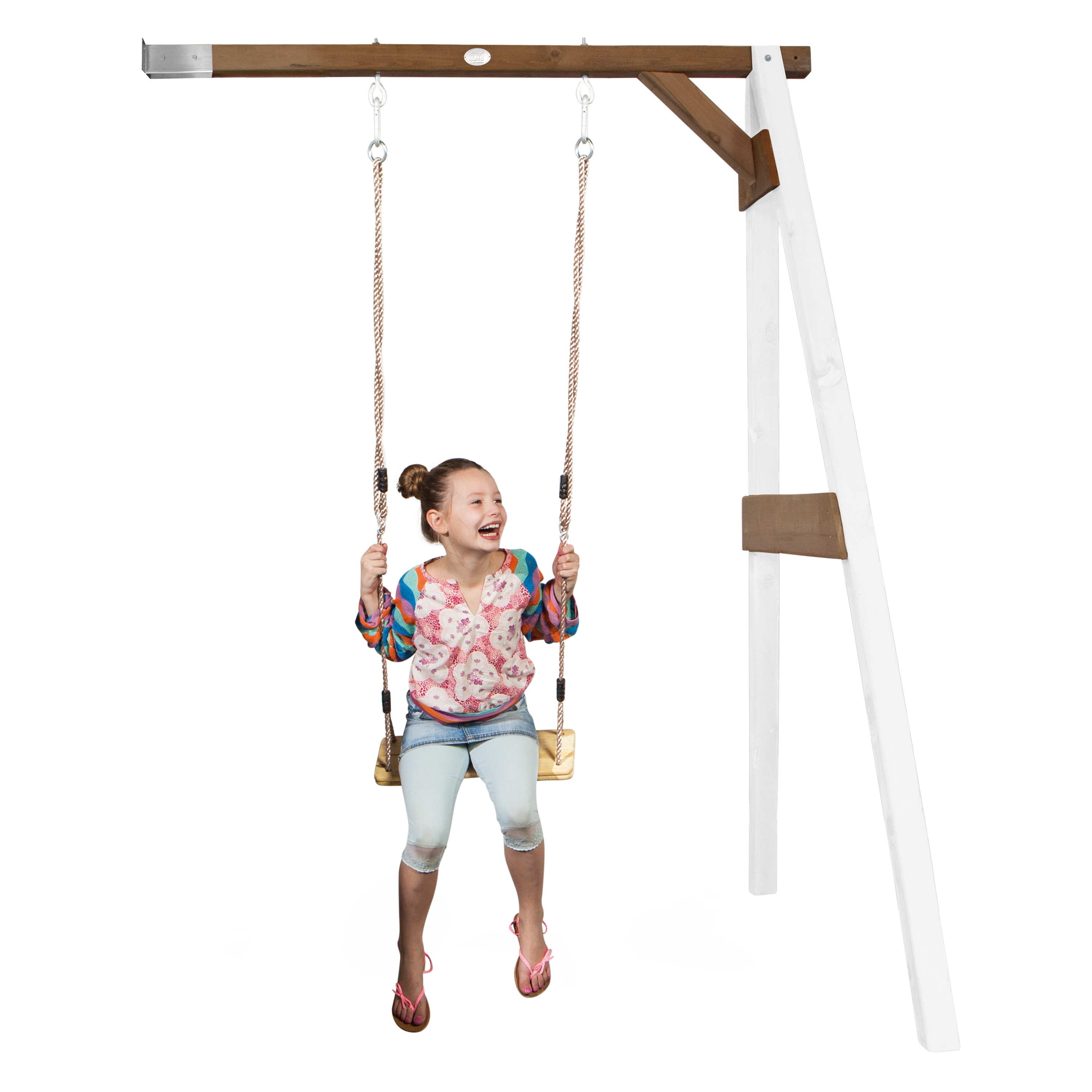 AXI Attachable Single Swing Set - White/Brown