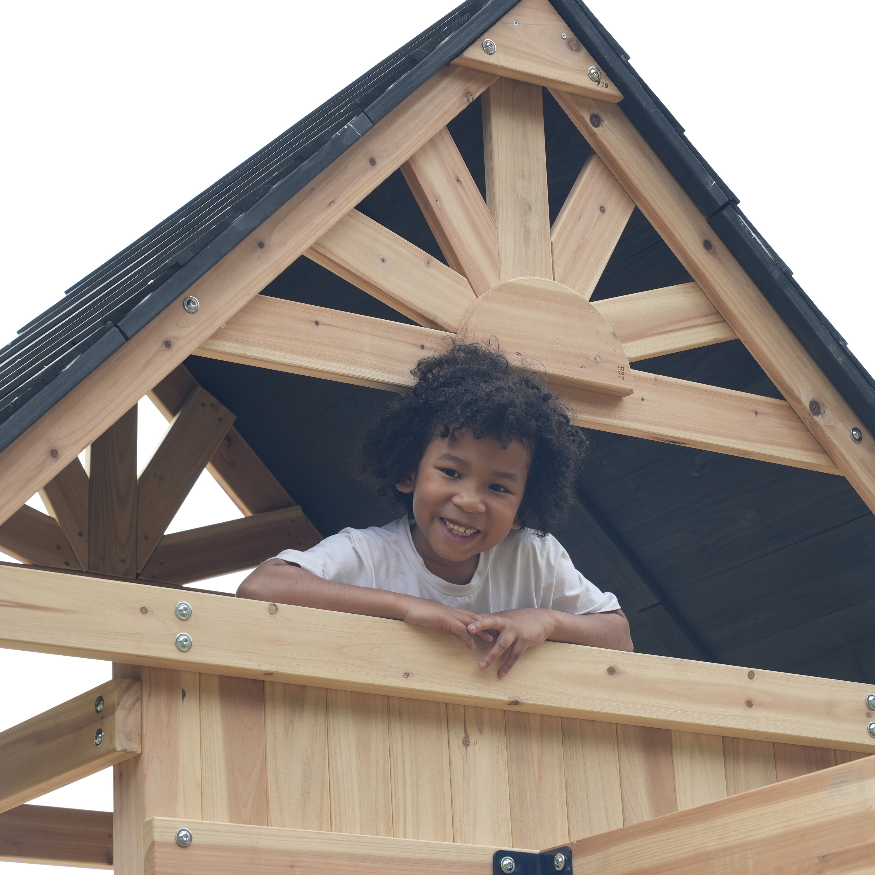 AXI Hunter Climbing Frame with Swings, Climbing Frame, Climbing Bridge and Multiple Platforms – Pastel Blue Double Slide