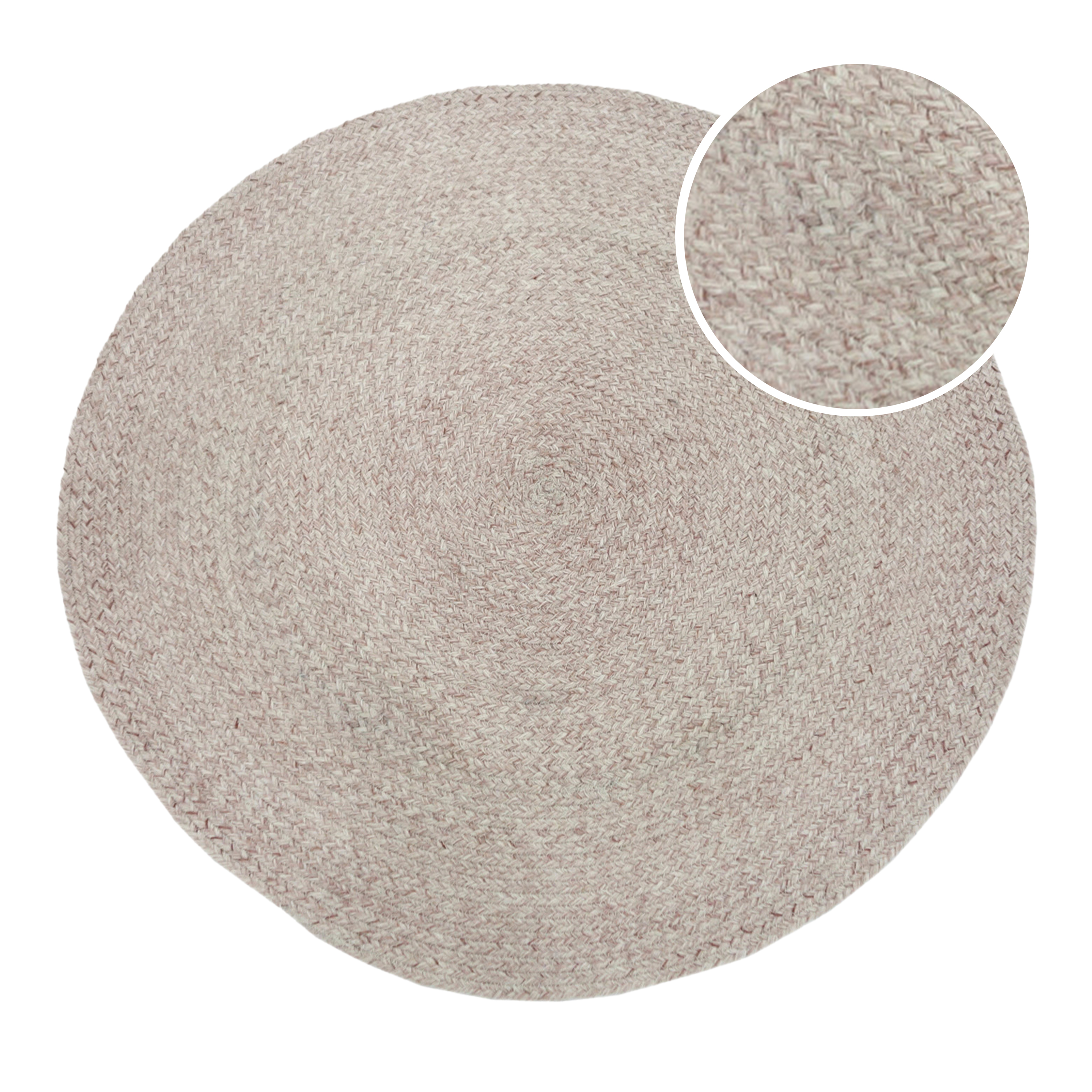 AXI Corfu Outdoor Rug – Round – Ø 180 cm – Beige / Rosé
