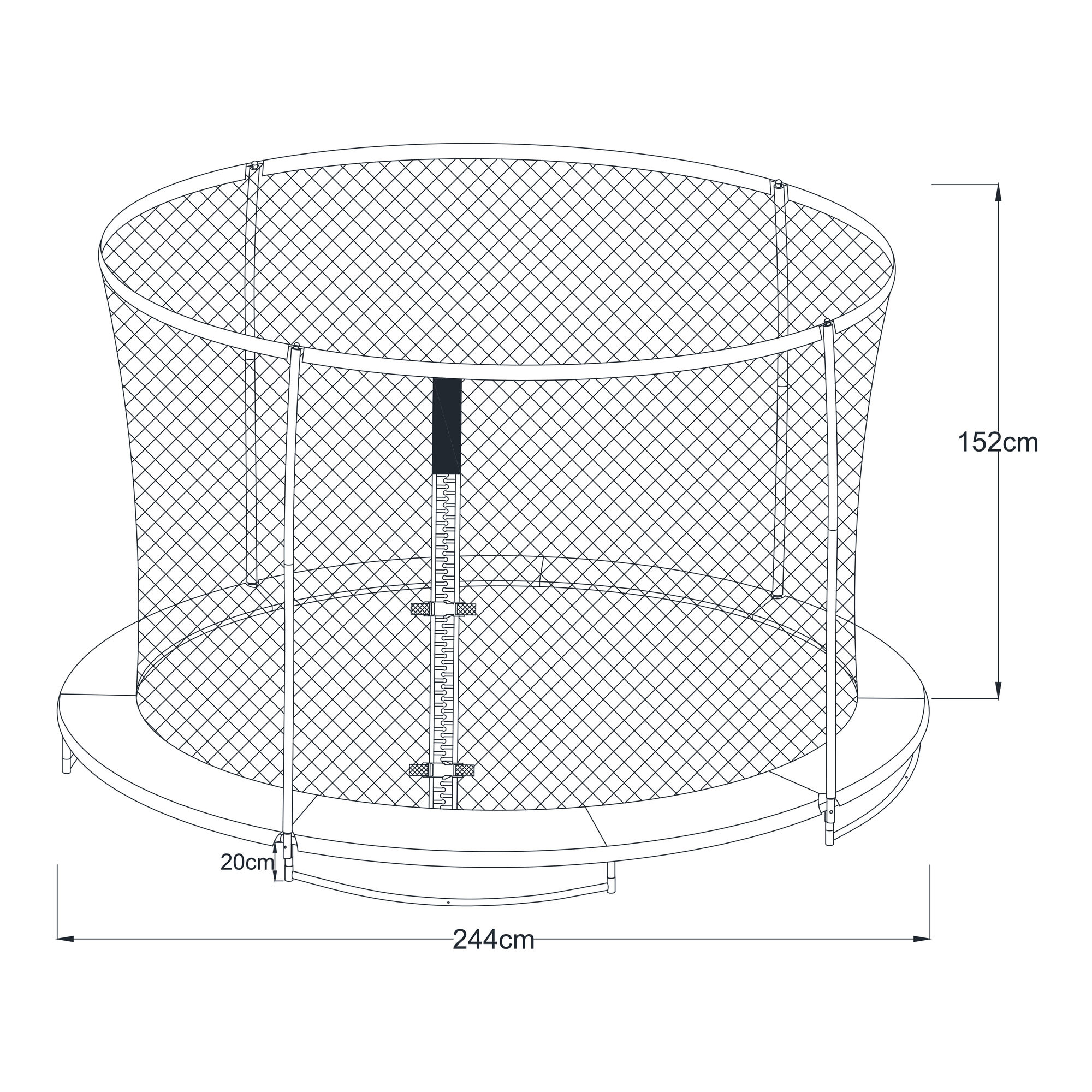 AXI Boston Trampoline Ø 244 cm - Inground & Onground - Black