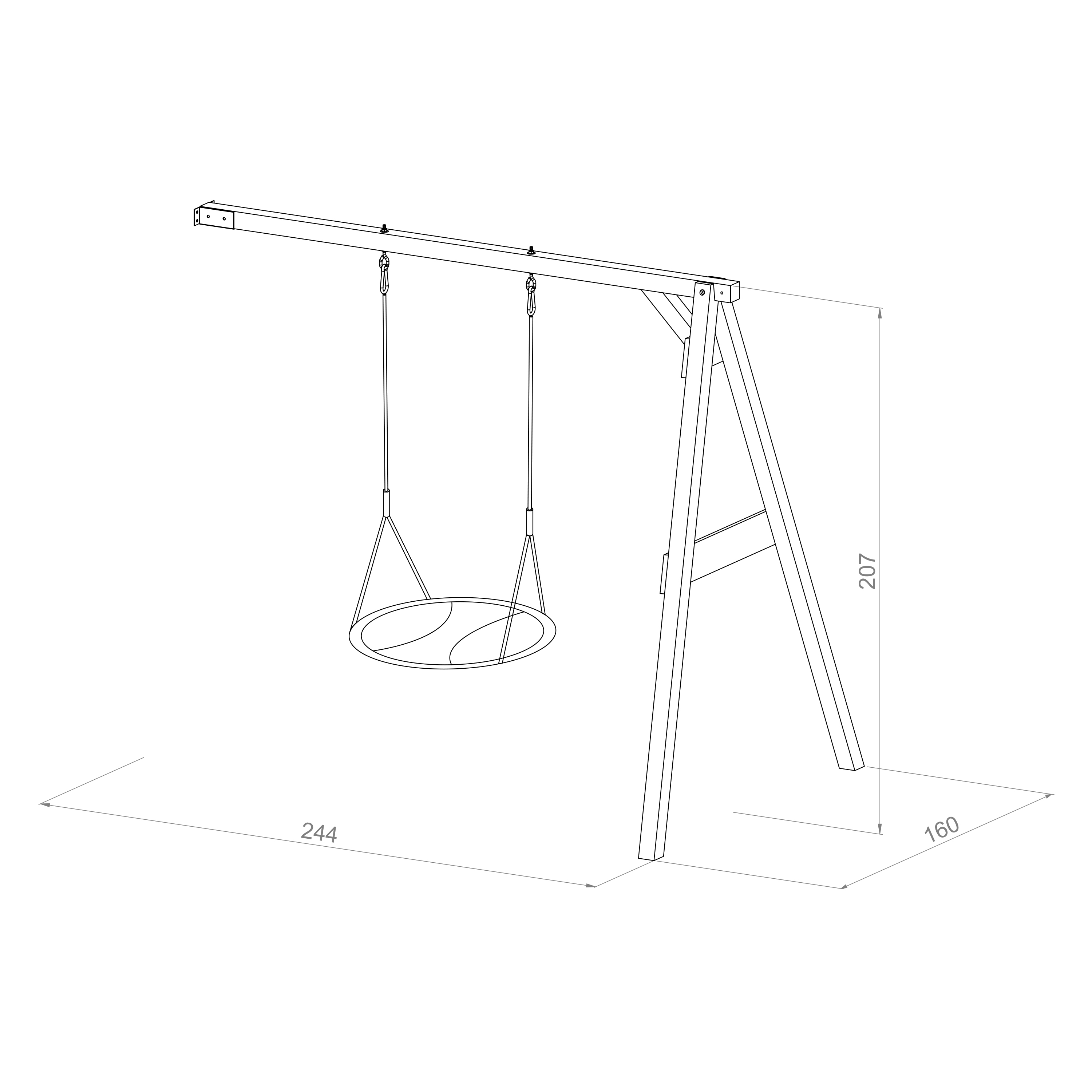 AXI Summer Attachable Nest Swing Set - White/Brown