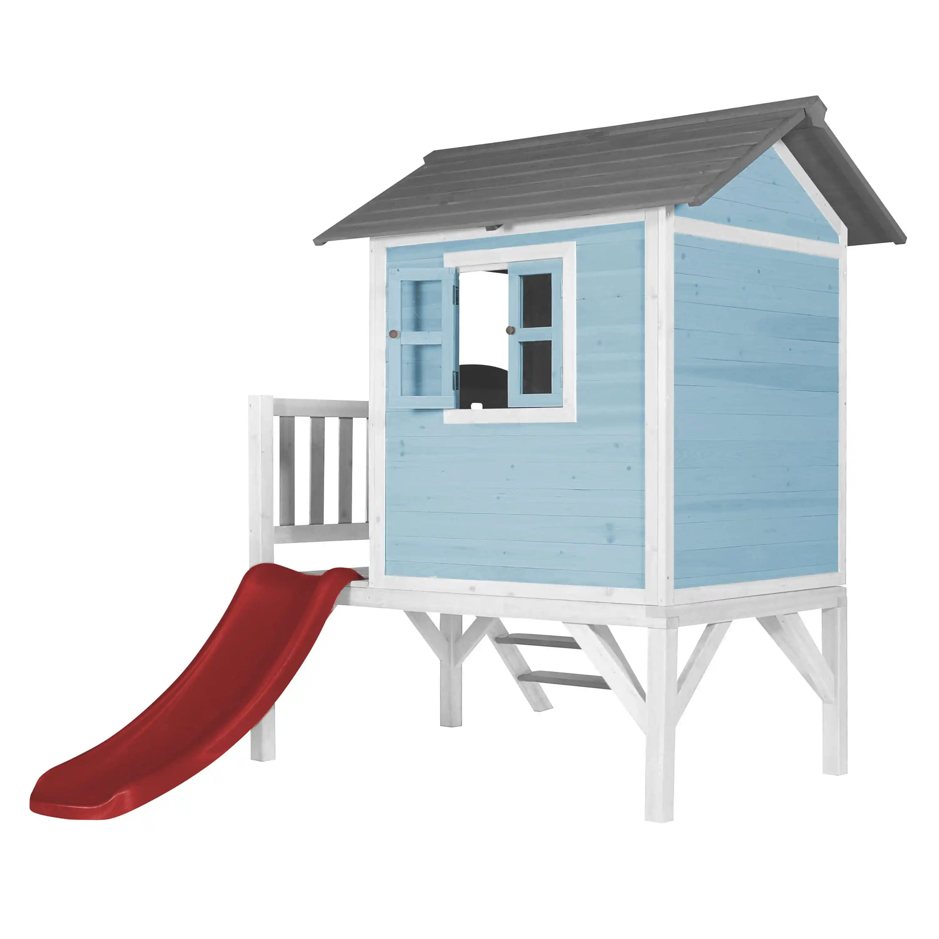 AXI Lodge XL Playhouse Caribbean Blue - Red Slide