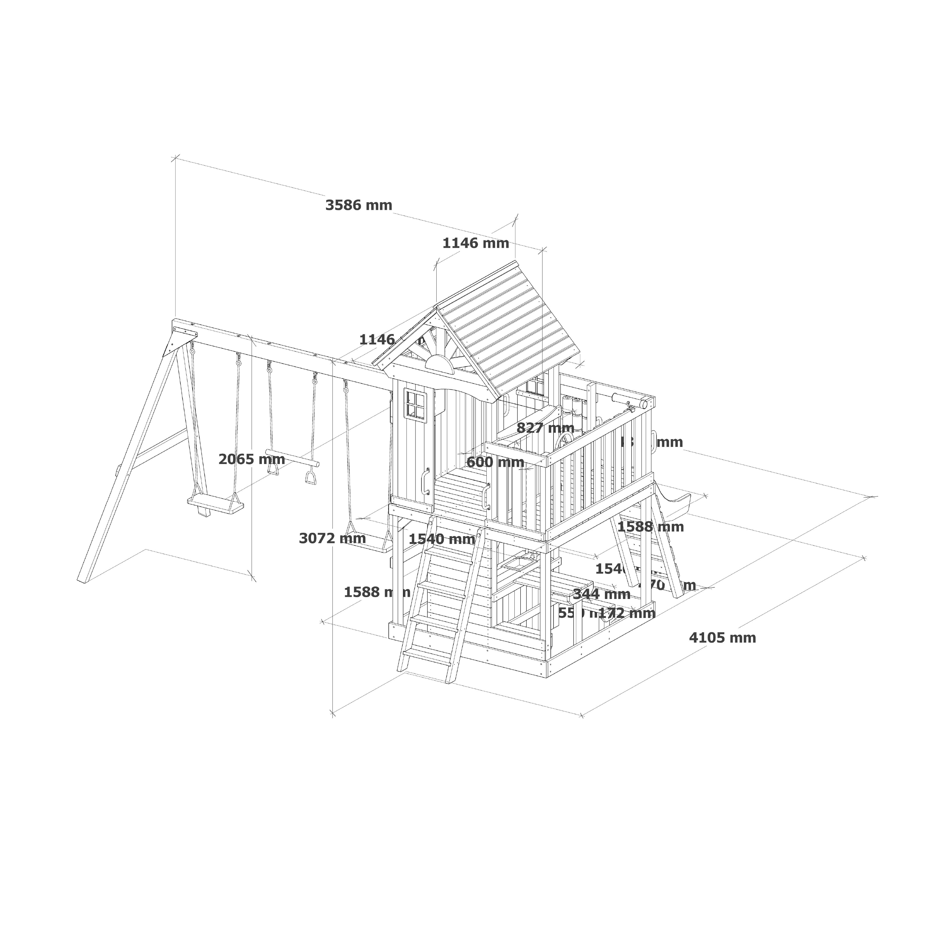 AXI Jack Climbing Frame with Double Swing and Trapeze – Lime Green Slide