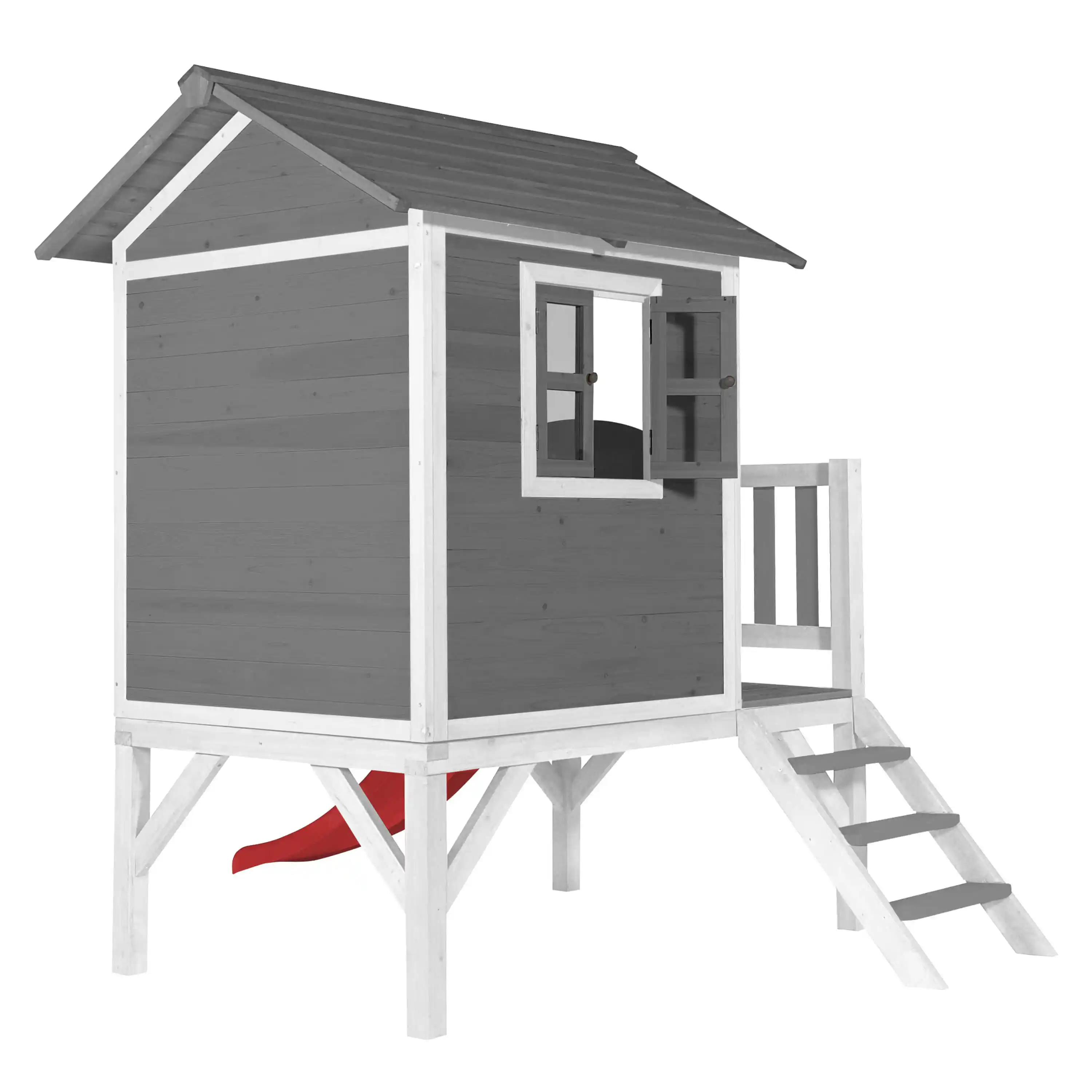 AXI Lodge XL Playhouse Cool Grey - Red Slide