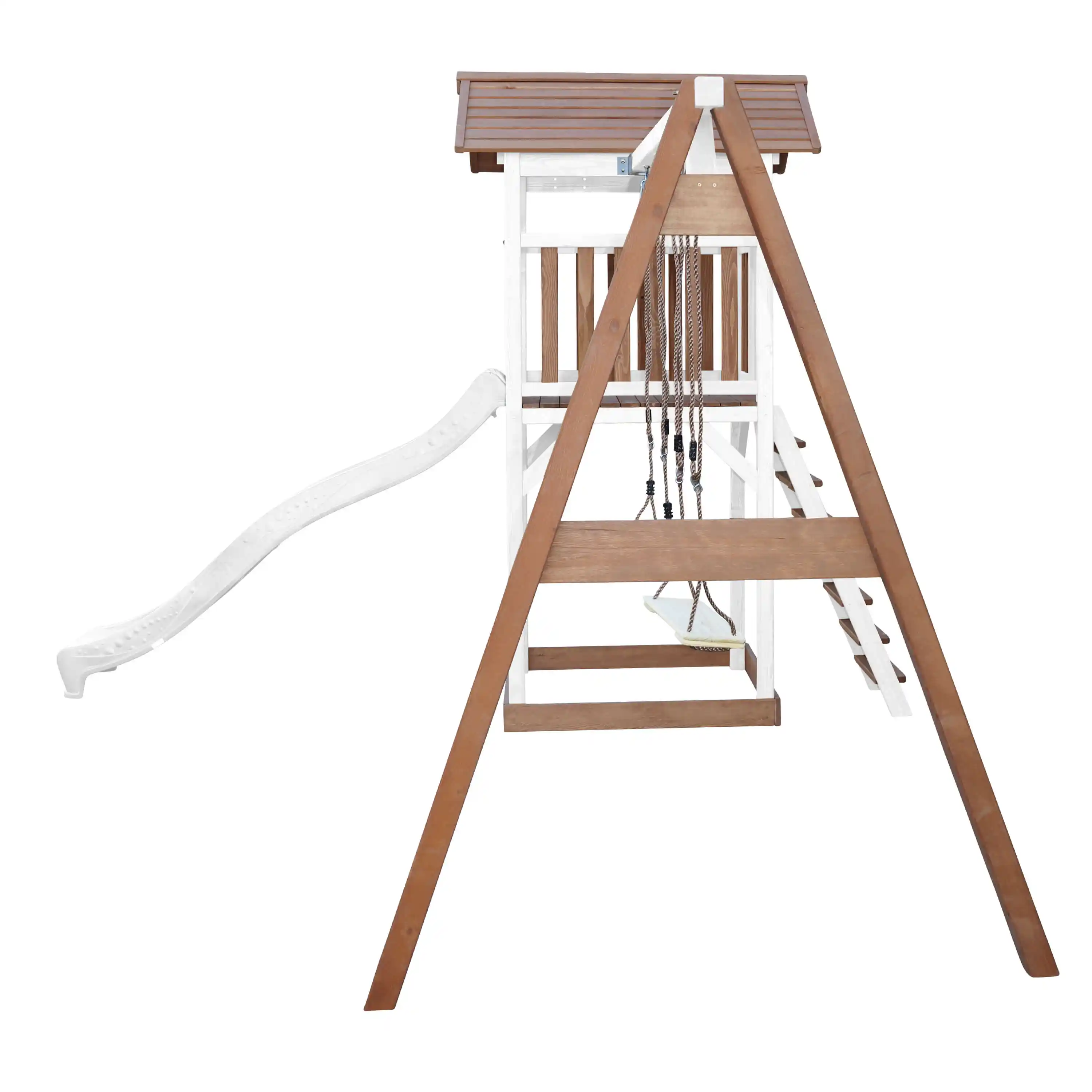 AXI Beach Tower with Double Swing Set Brown/White - White Slide