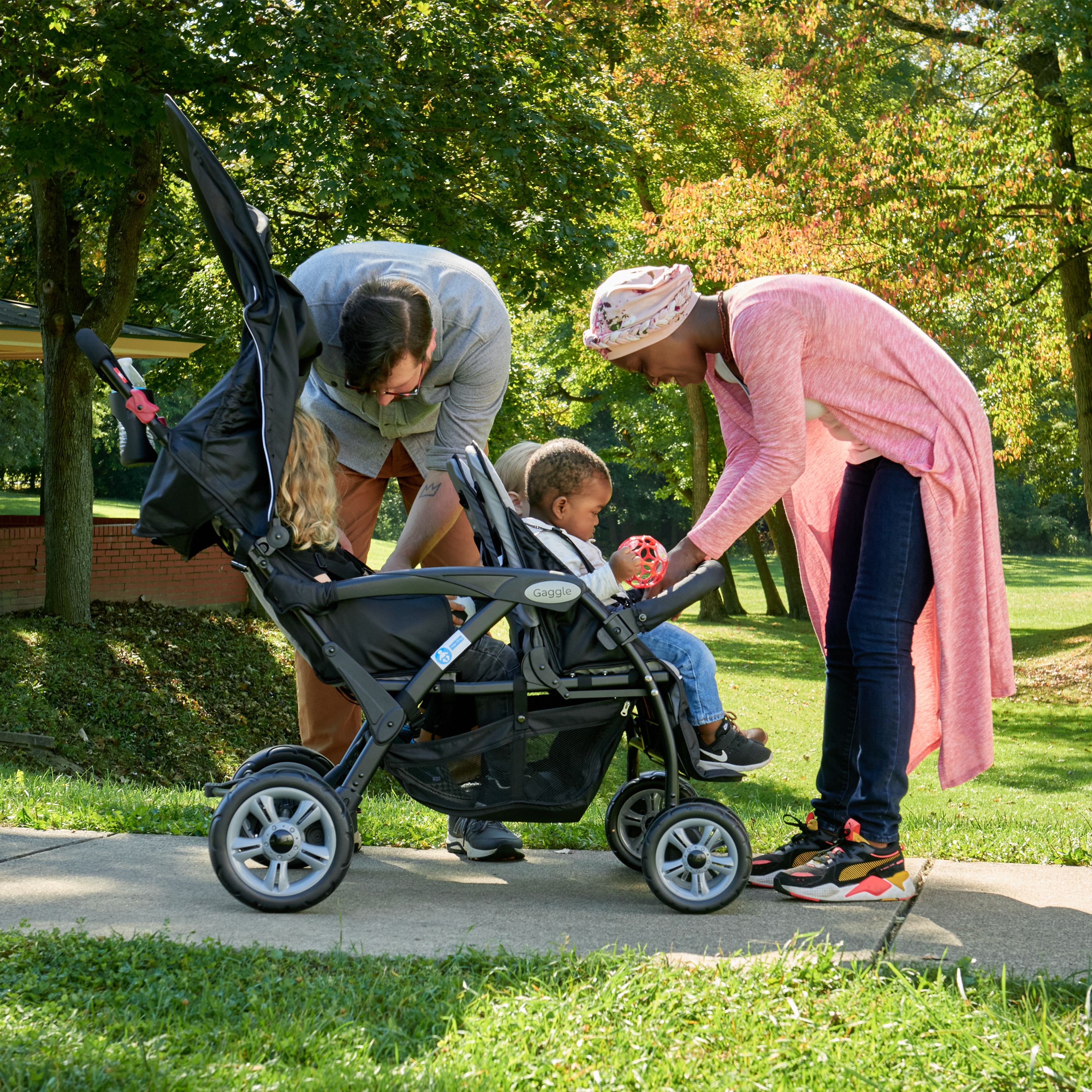 Gaggle Odyssey 4x4 Quad Stroller for 4 Children - Black