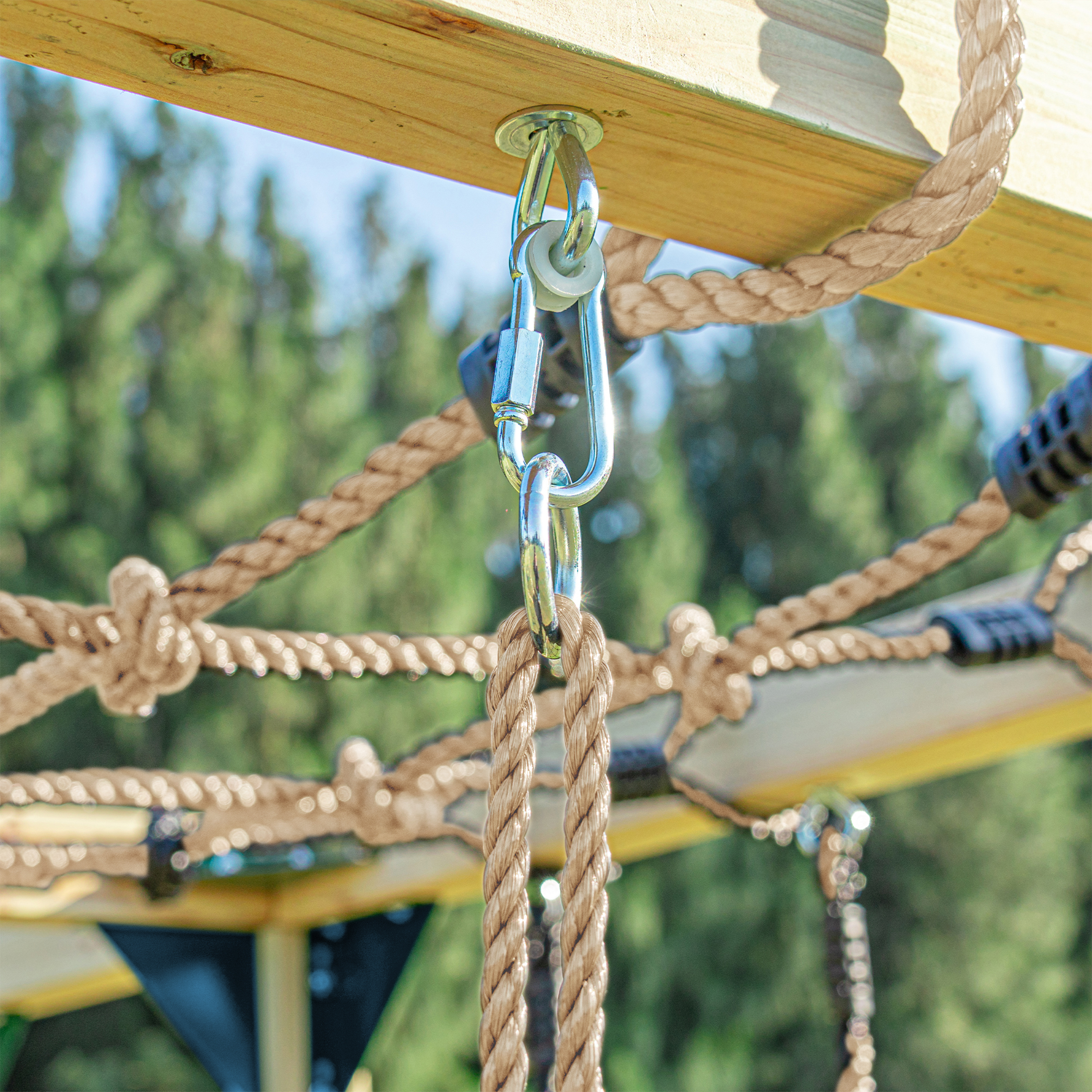 AXI Boris Wooden Playcentre with Swings. Trapeze. Climbing Nets and Monkey Bars – White Slide