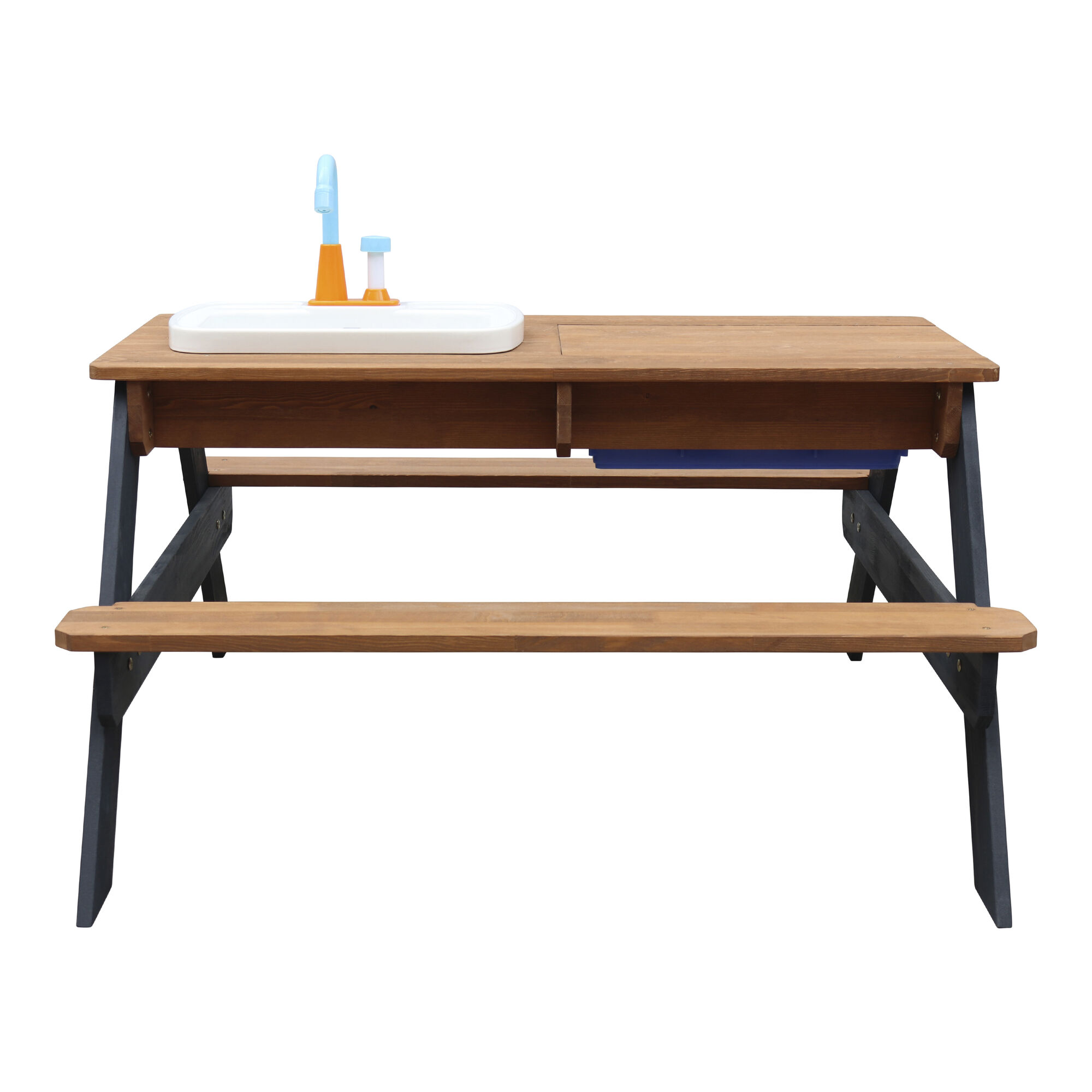 productfoto AXI Emily Zand & Water Picknicktafel met Speelkeuken wastafel Antraciet/bruin