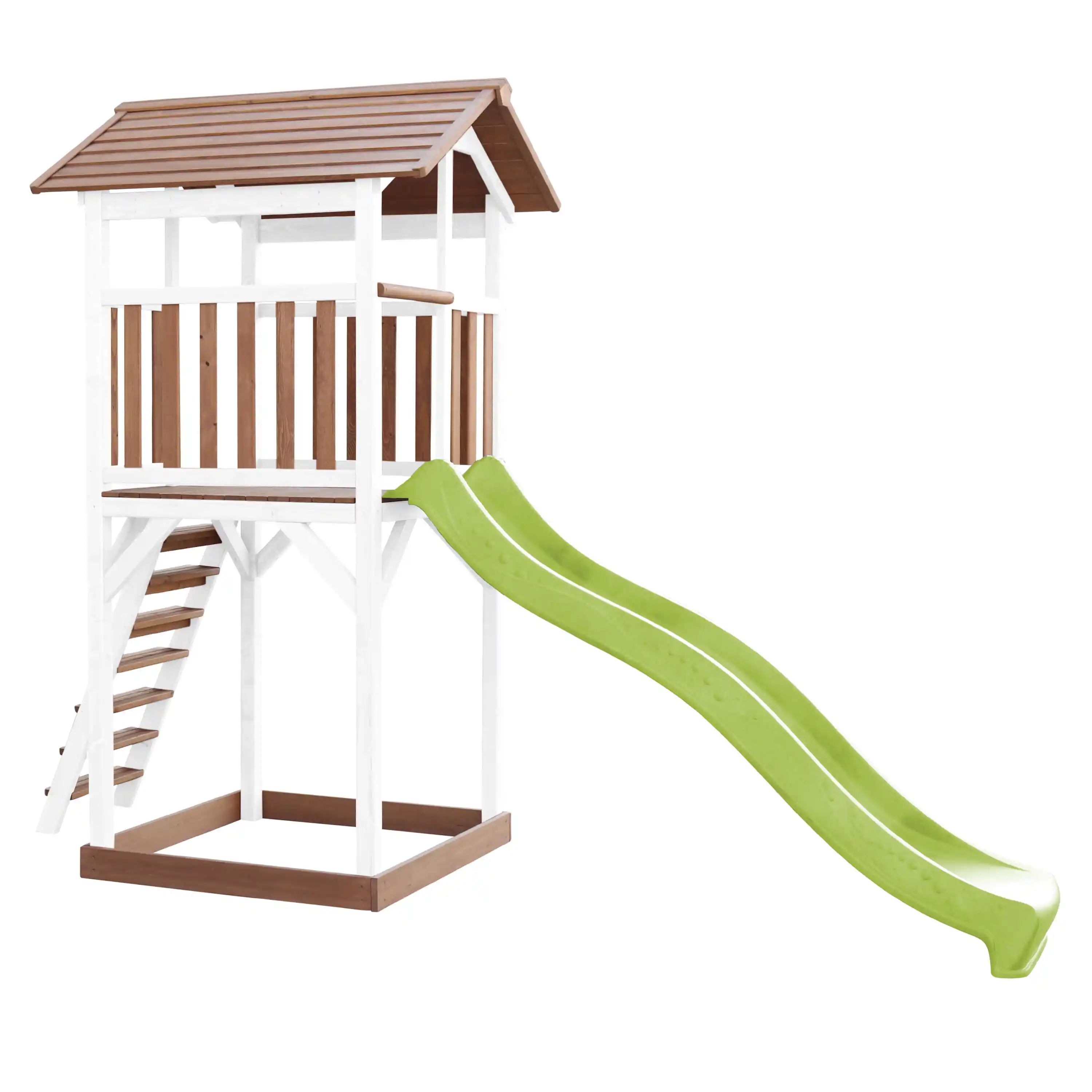 AXI Beach Tower Brown/White - Lime Green Slide