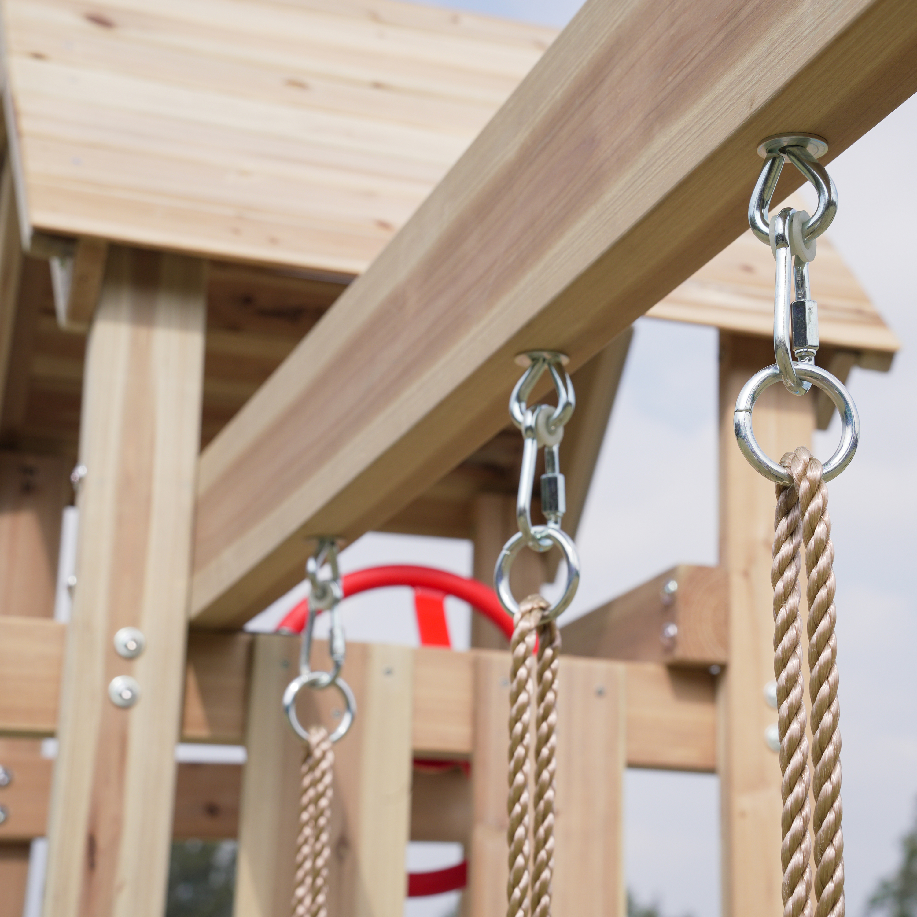 AXI Moos Climbing Frame with Double Swing Set - Green Slide