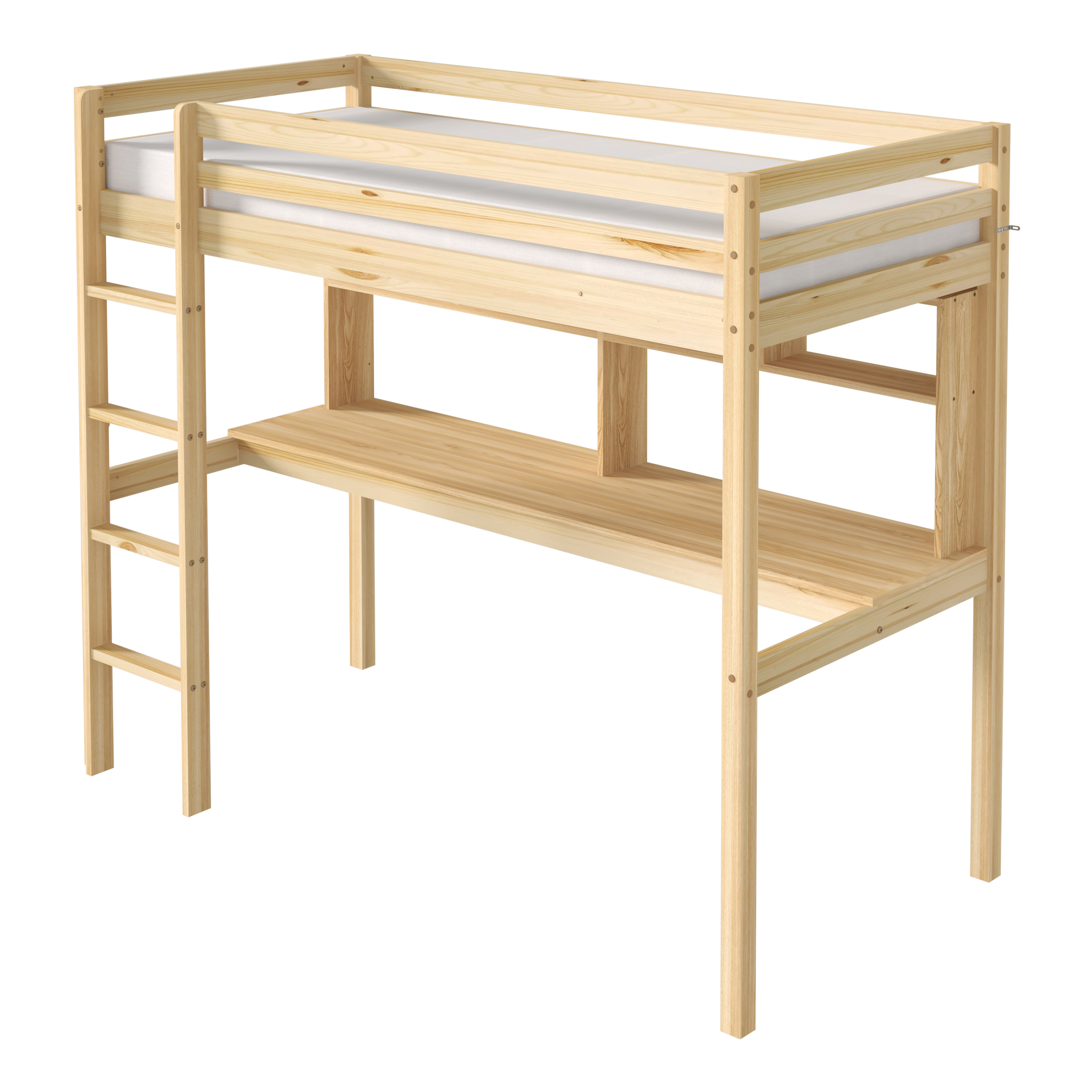Sunny Sil Loft Bed with Desk Natural – Without Mattress