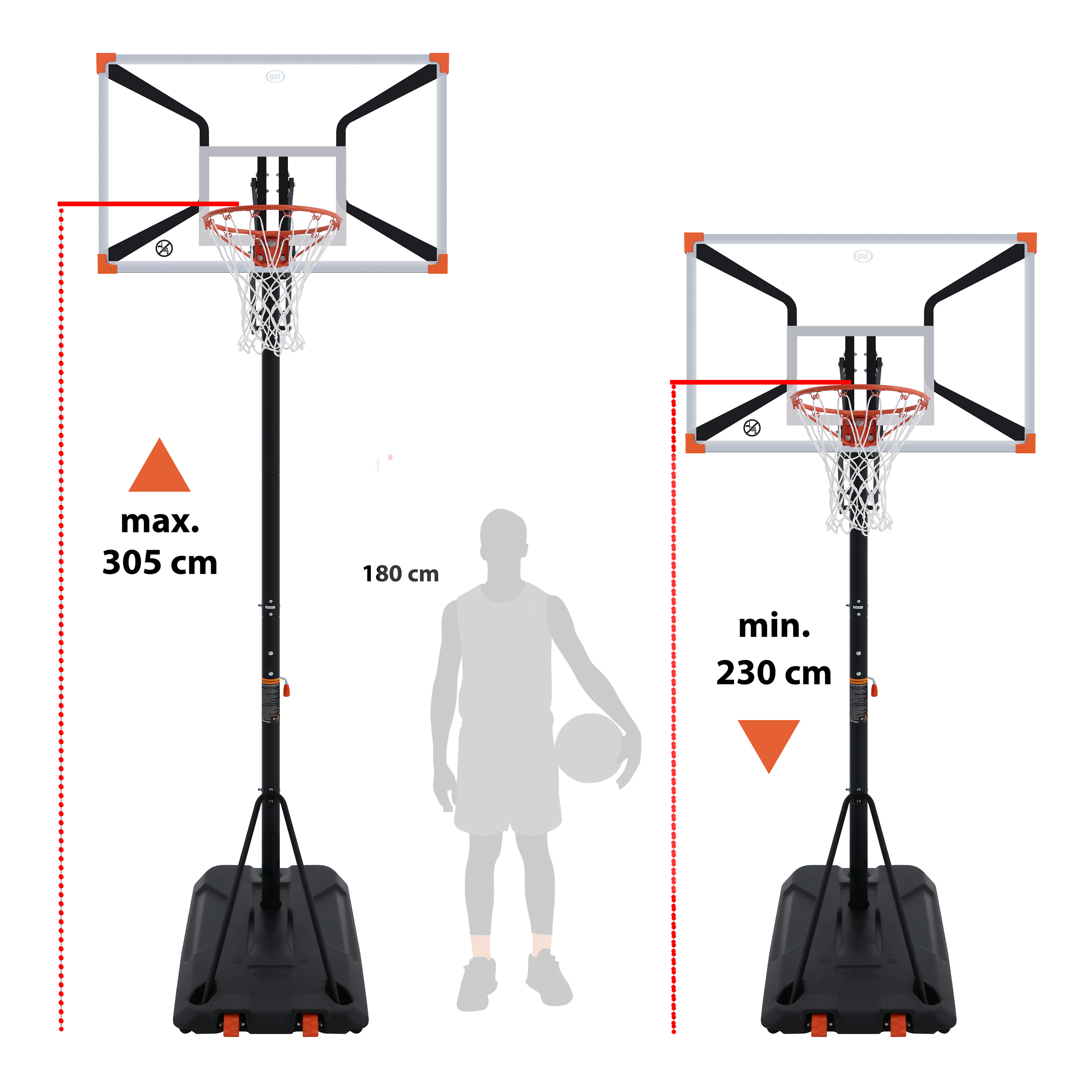 AXI Basketball Hoop Premium Adjustable 230 – 305 cm