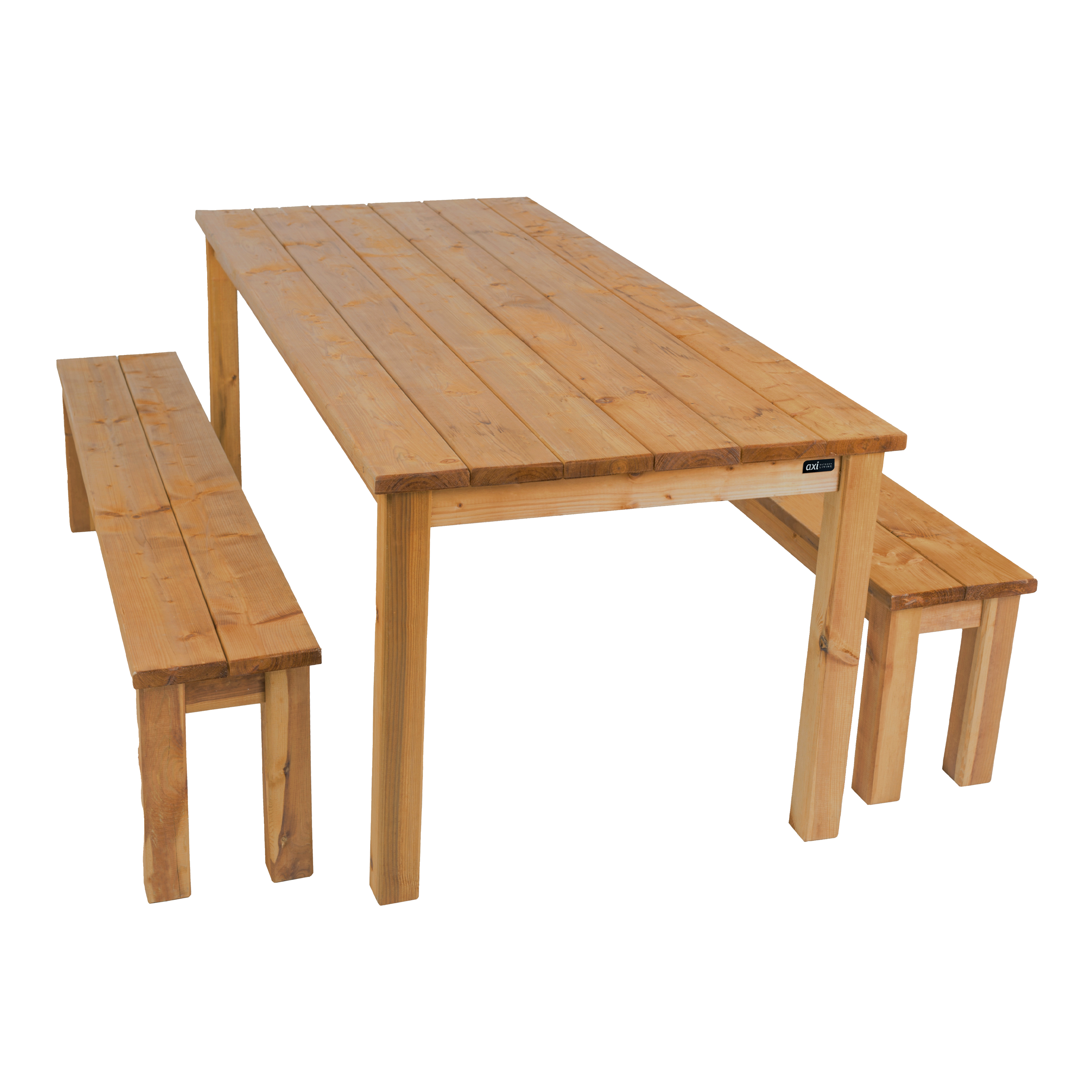 AXI Louise Wooden Picnic Table and Bench Set 200 cm - Brown