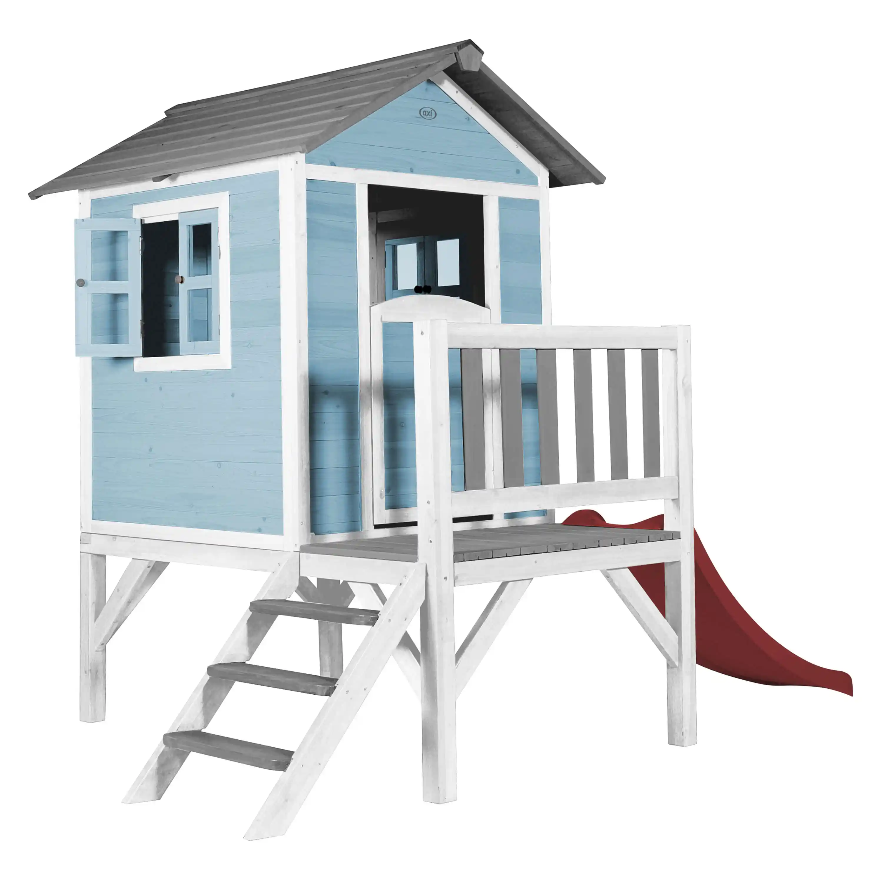 AXI Lodge XL Playhouse Caribbean Blue - Red Slide