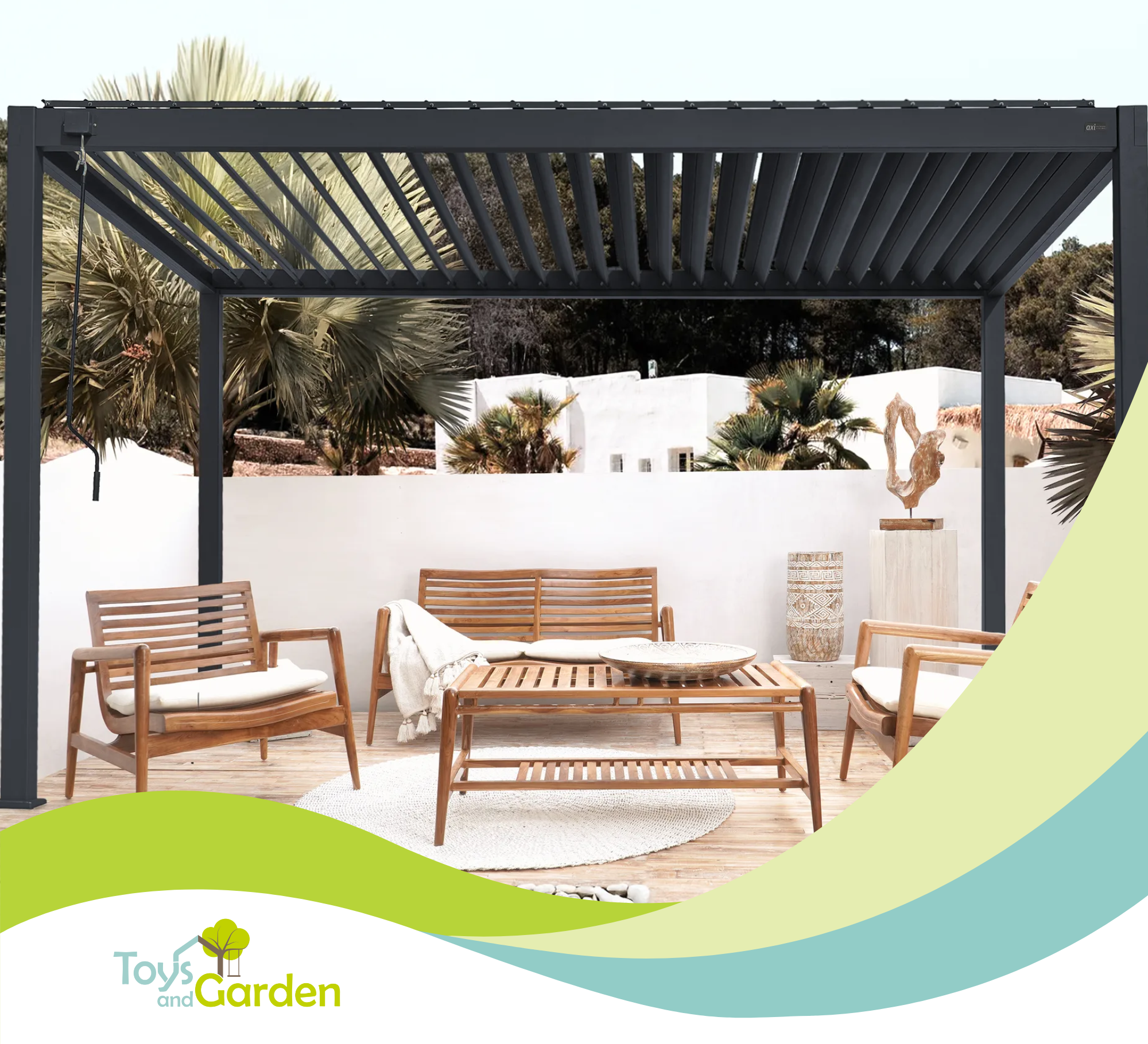 Enjoy spring with the AXI Raya Aluminium Pergola