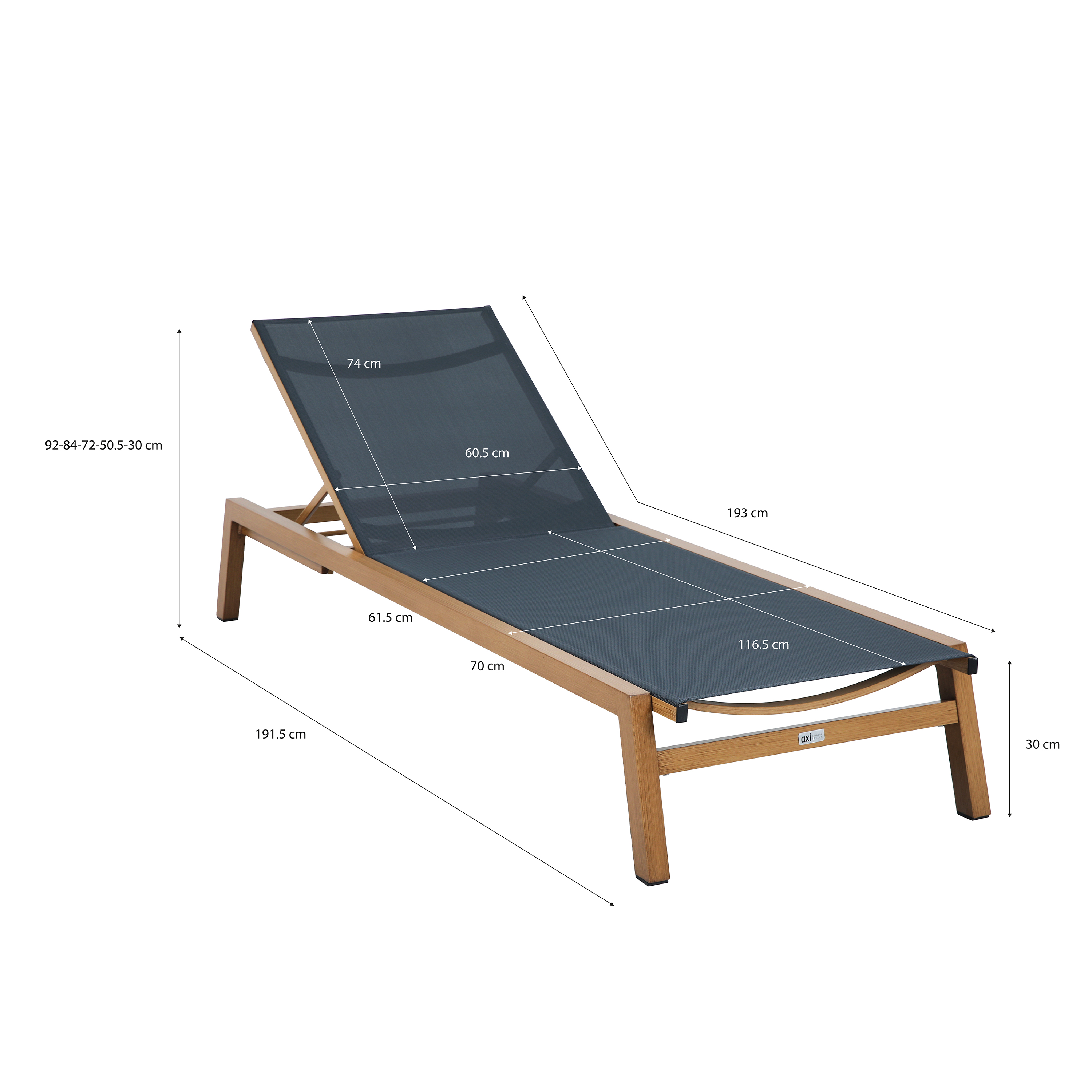 AXI Logan Sunbed - Wood-look/Grey