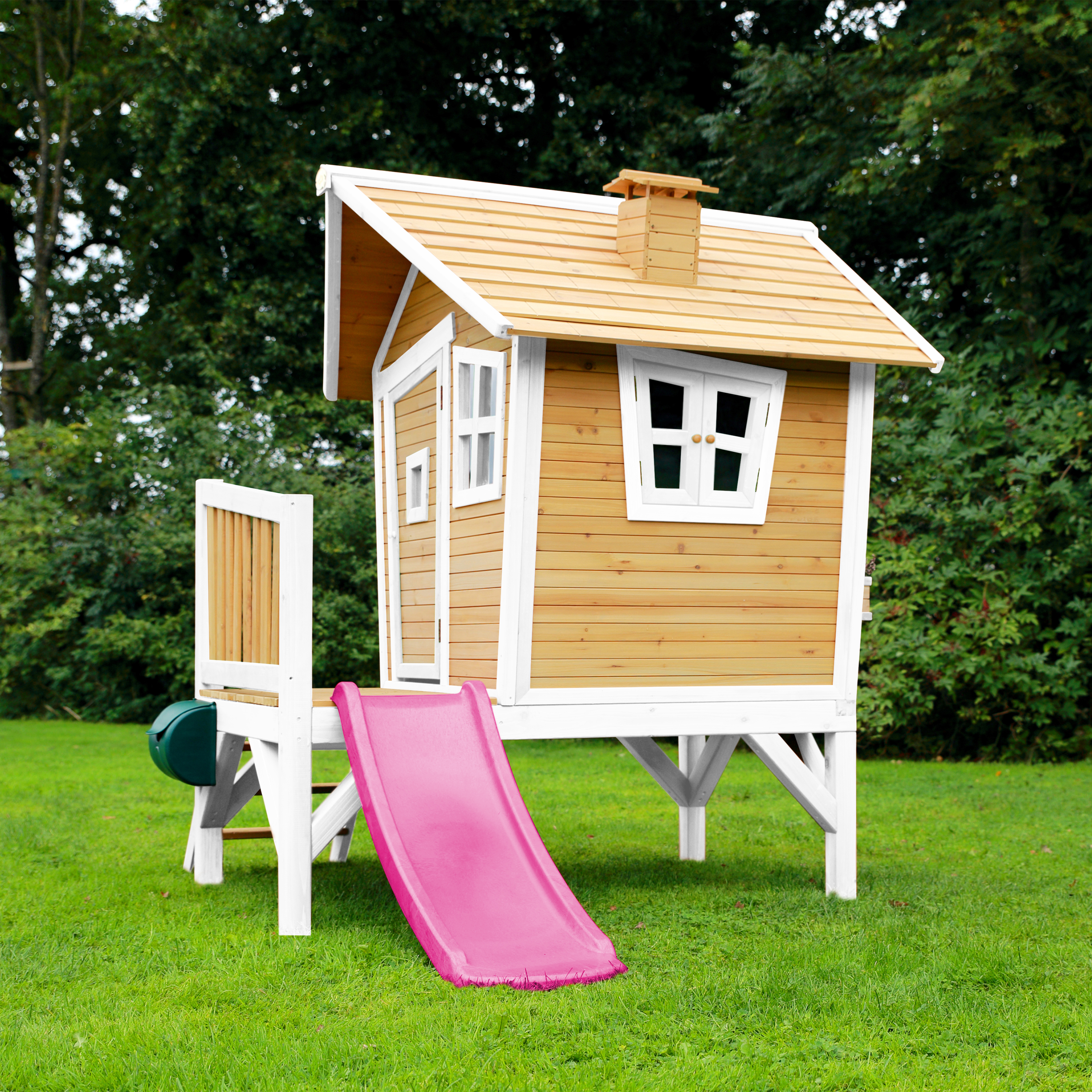 AXI Robin Playhouse Brown/White - Purple Slide