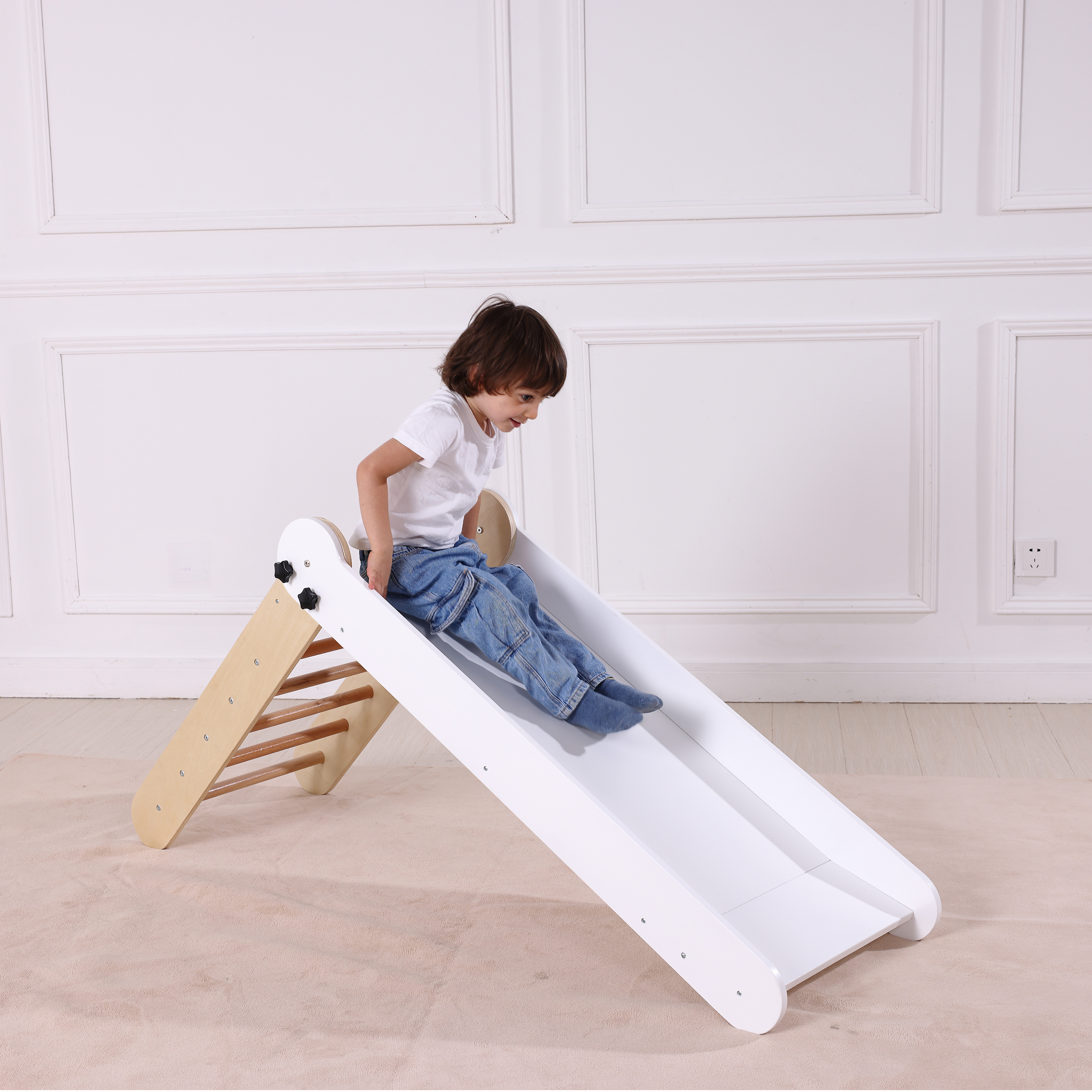 Sunny Bobbie Wooden Folding Slide - Natural/white