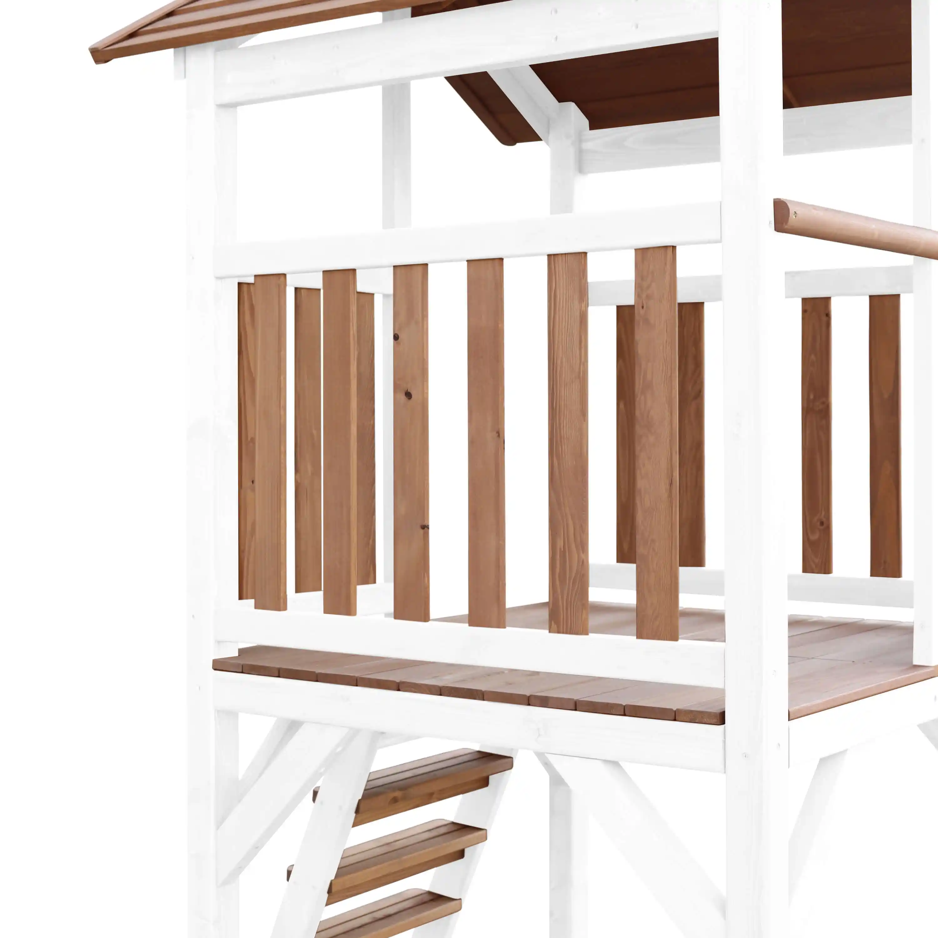 AXI Beach Tower Speeltoren met Enkele Schommel Bruin/wit - Witte Glijbaan