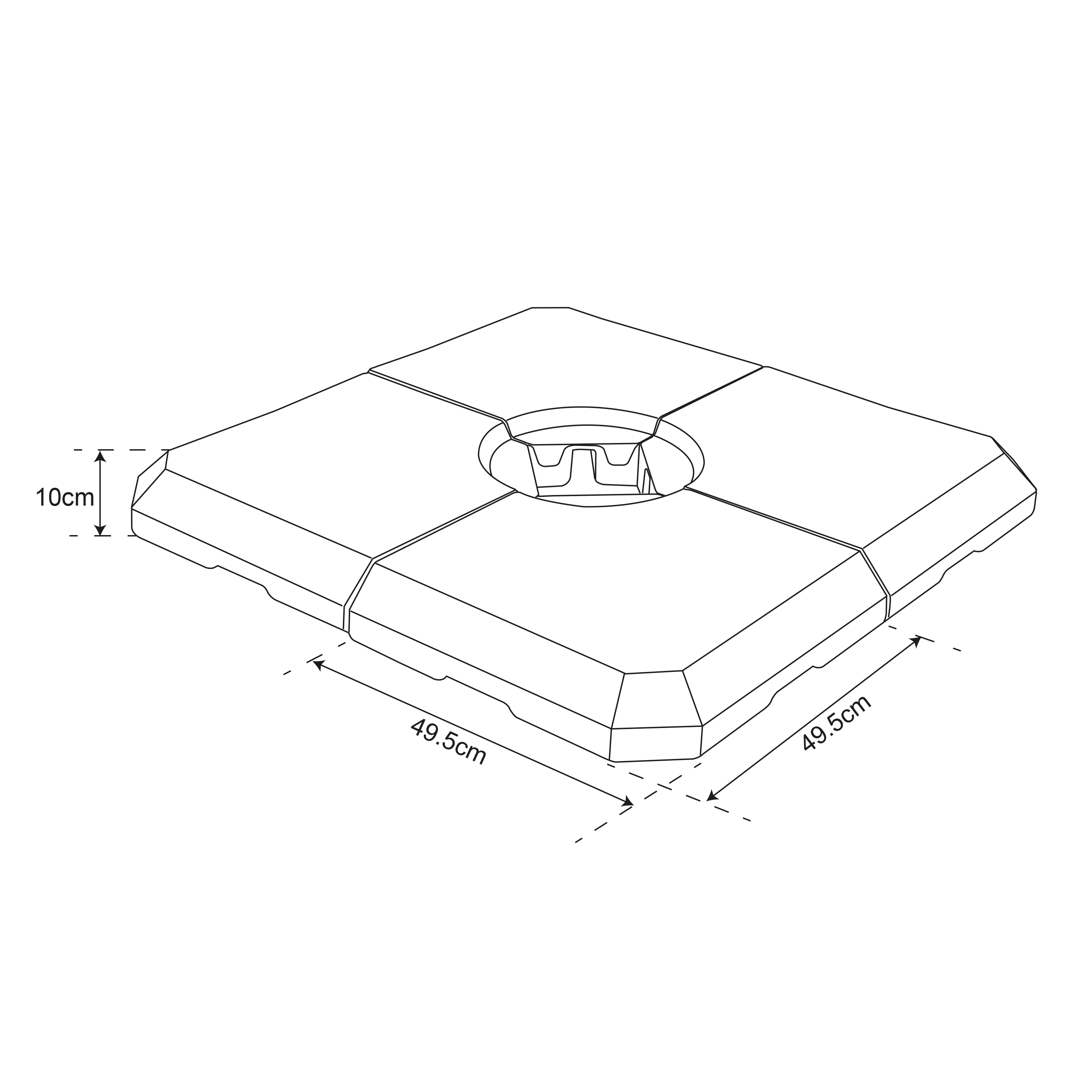 AXI 4 Piece Fillable Parasol Base Black