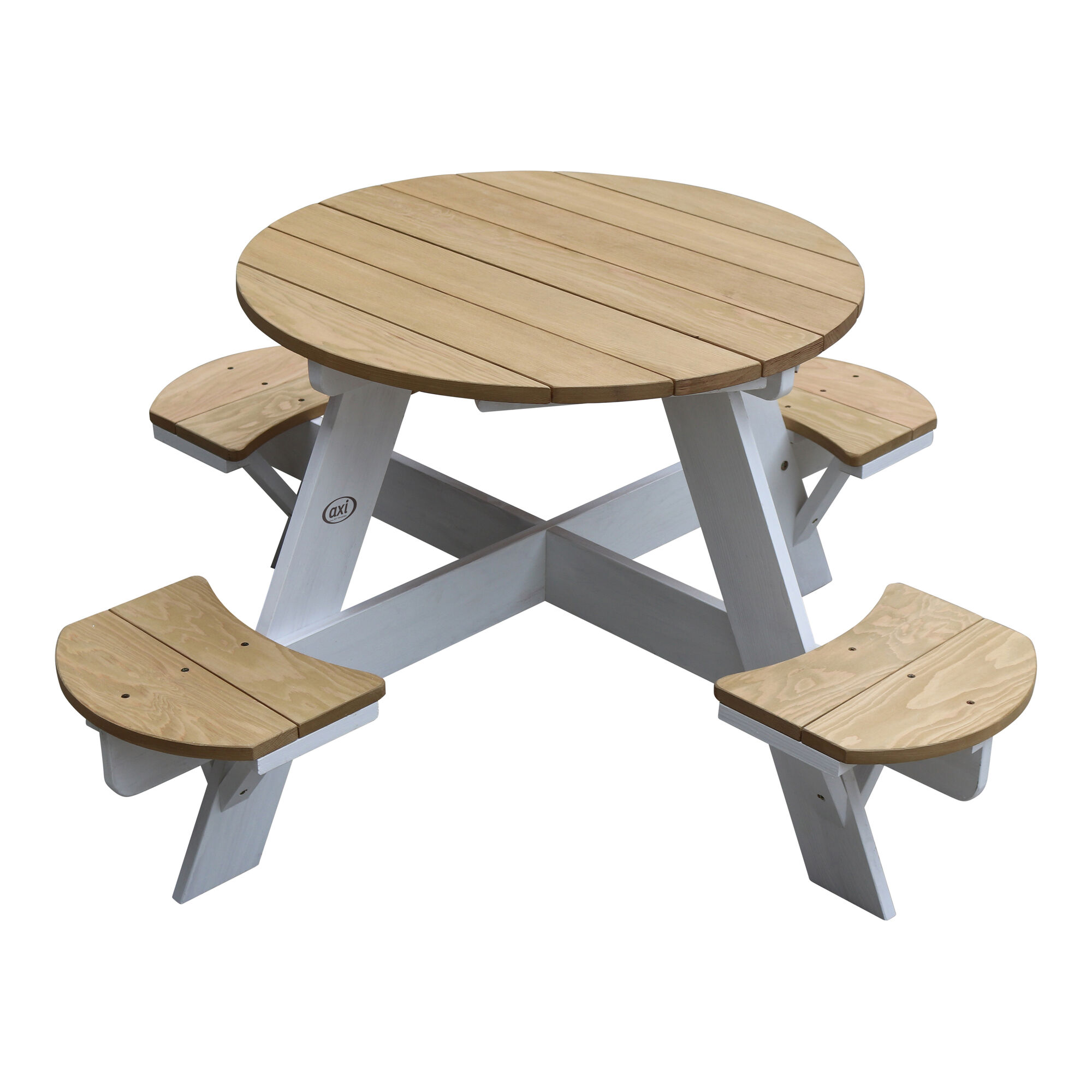 productfoto AXI UFO Picknicktafel Rond Bruin/wit