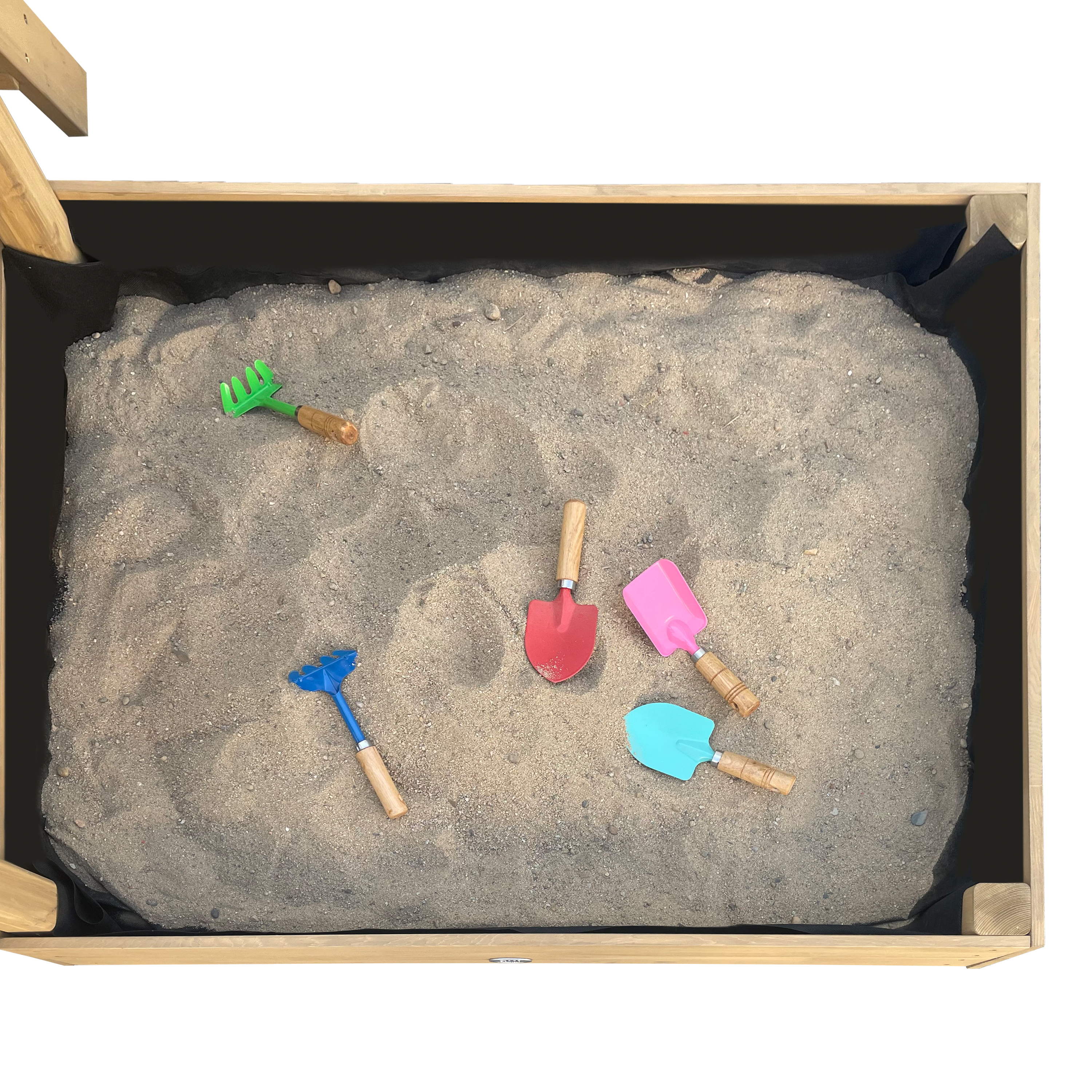 AXI Leah Mini Wooden Playtower with Sandbox. Picnic Table & Chalkboard – White Slide