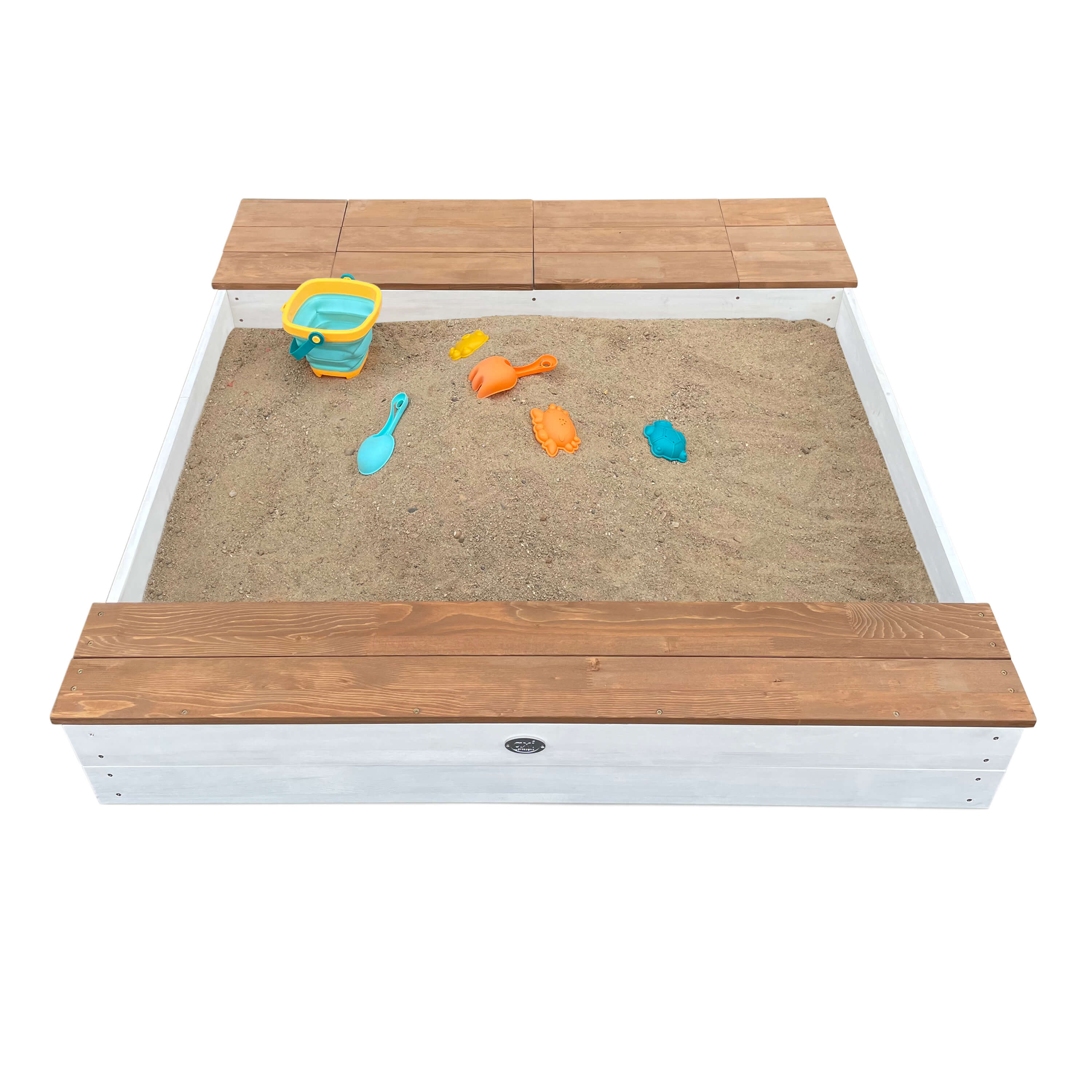 AXI Evy Sandbox with Bins and Storage - White/Brown