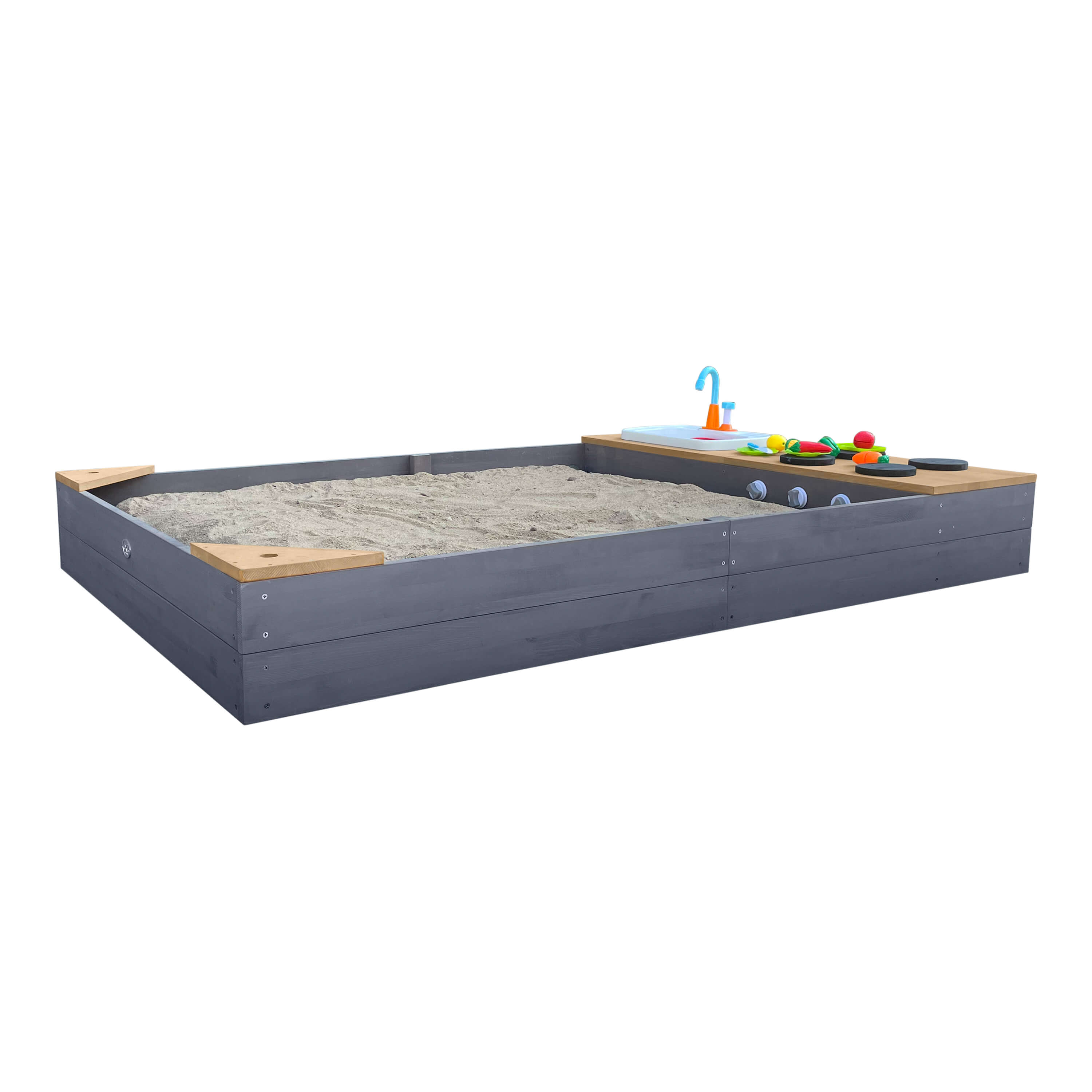 AXI Kelly Sandbox with Play Kitchen Grey/brown