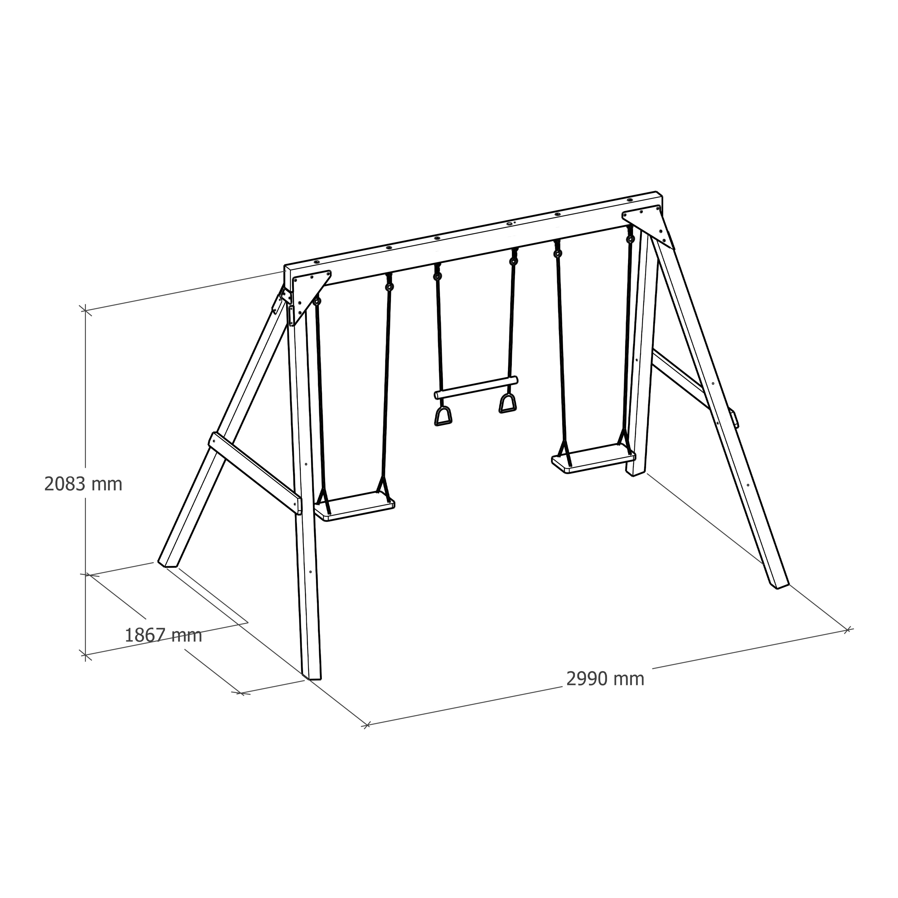 AXI Maya Double Swing Set with Trapeze