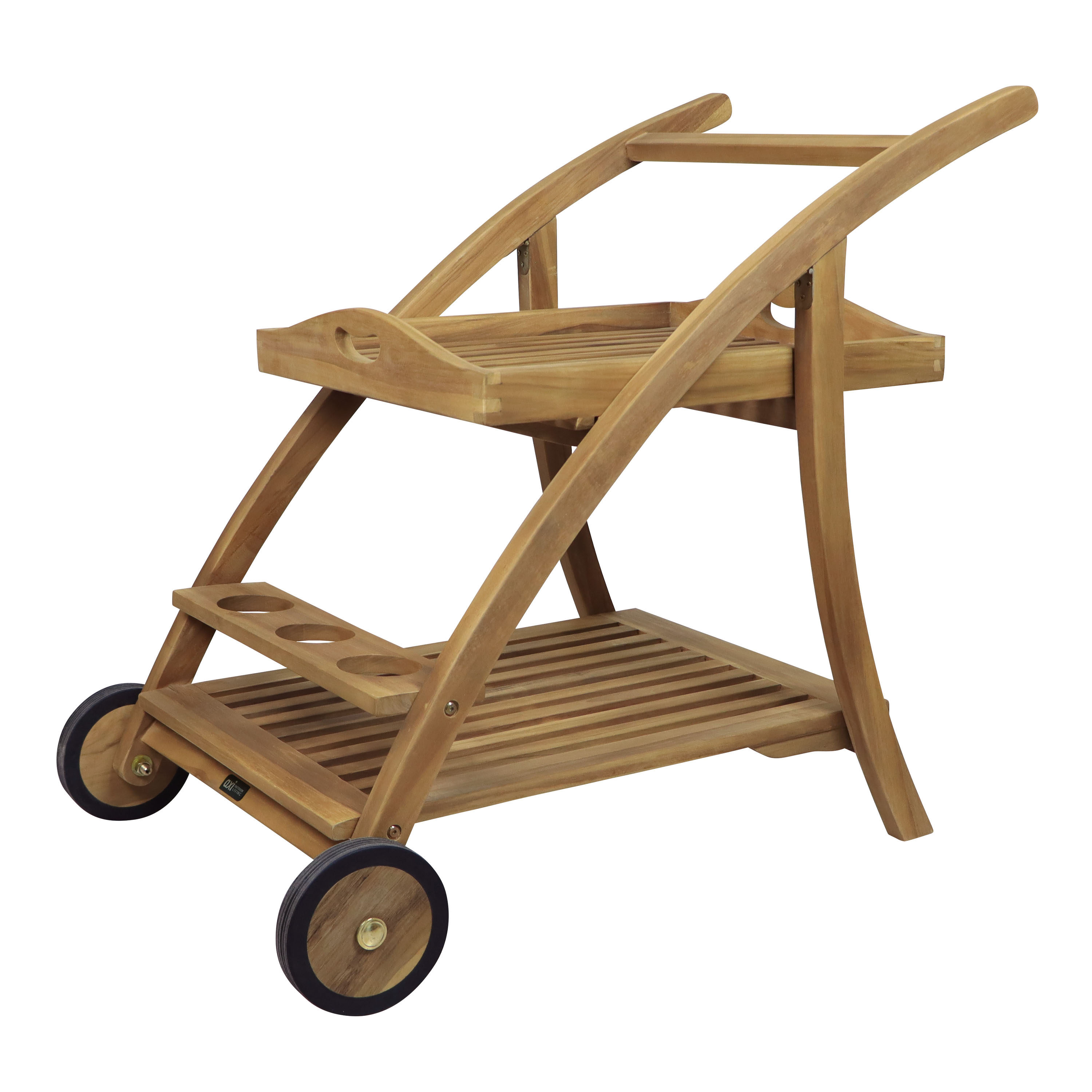 AXI Adi Teak Serving Trolley with Removable Tray