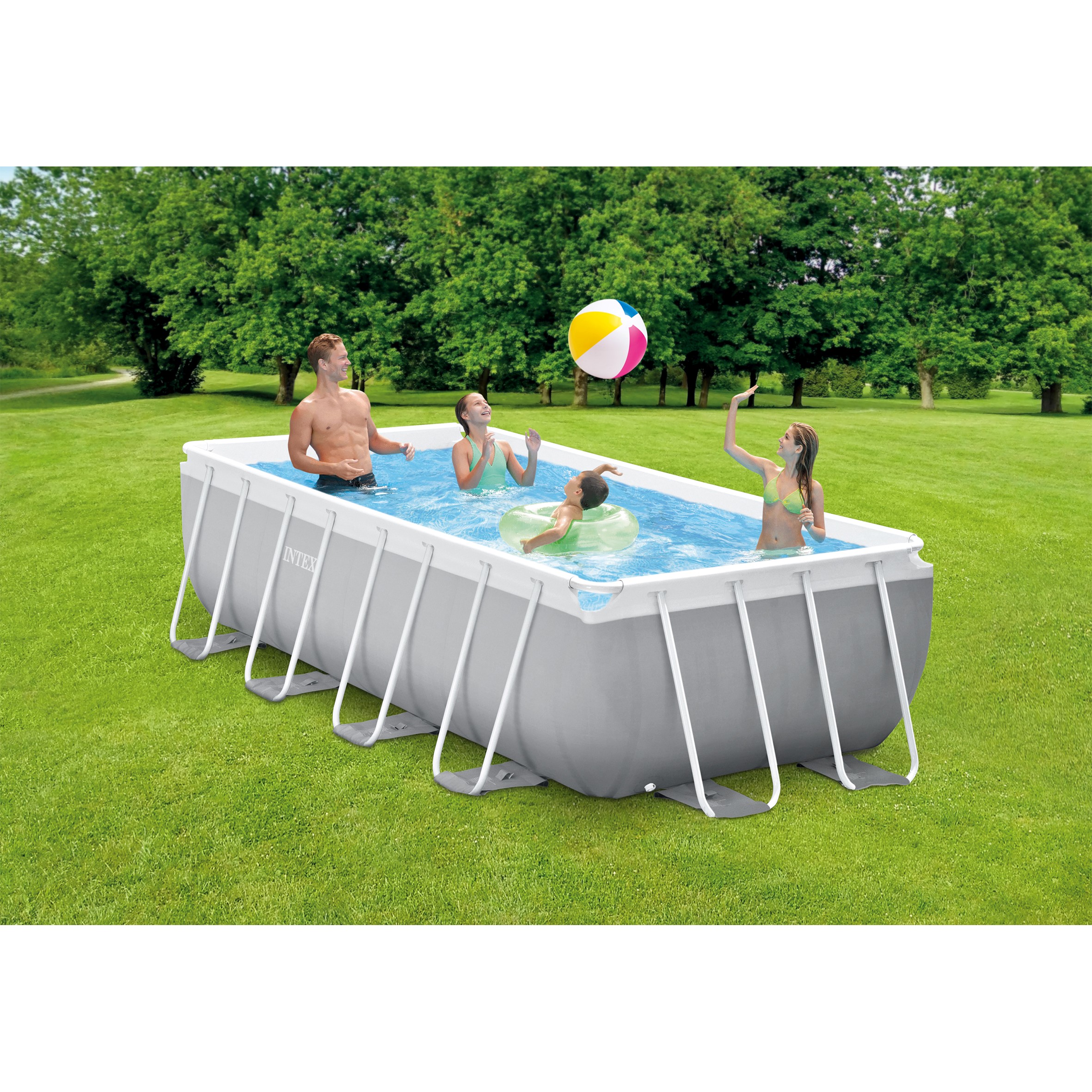 Intex Prism Frame Swimming Pool Rectangle 300x175x80cm with filter pump and ladder