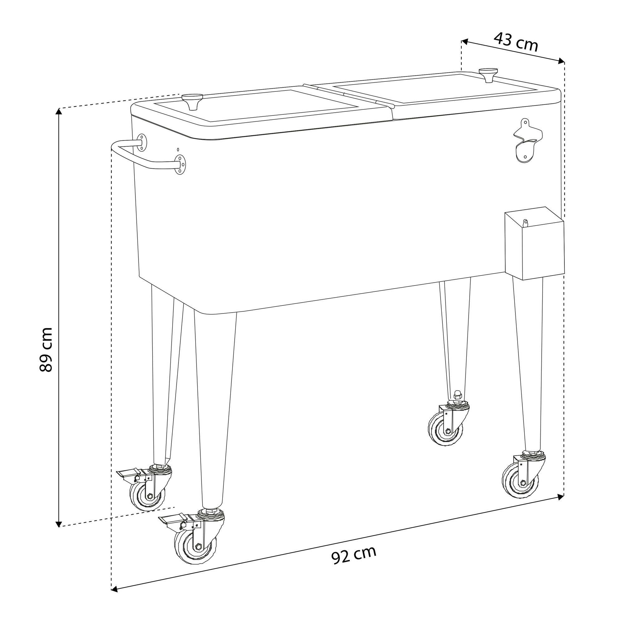 maattekening AXI Retro Cooler RVS