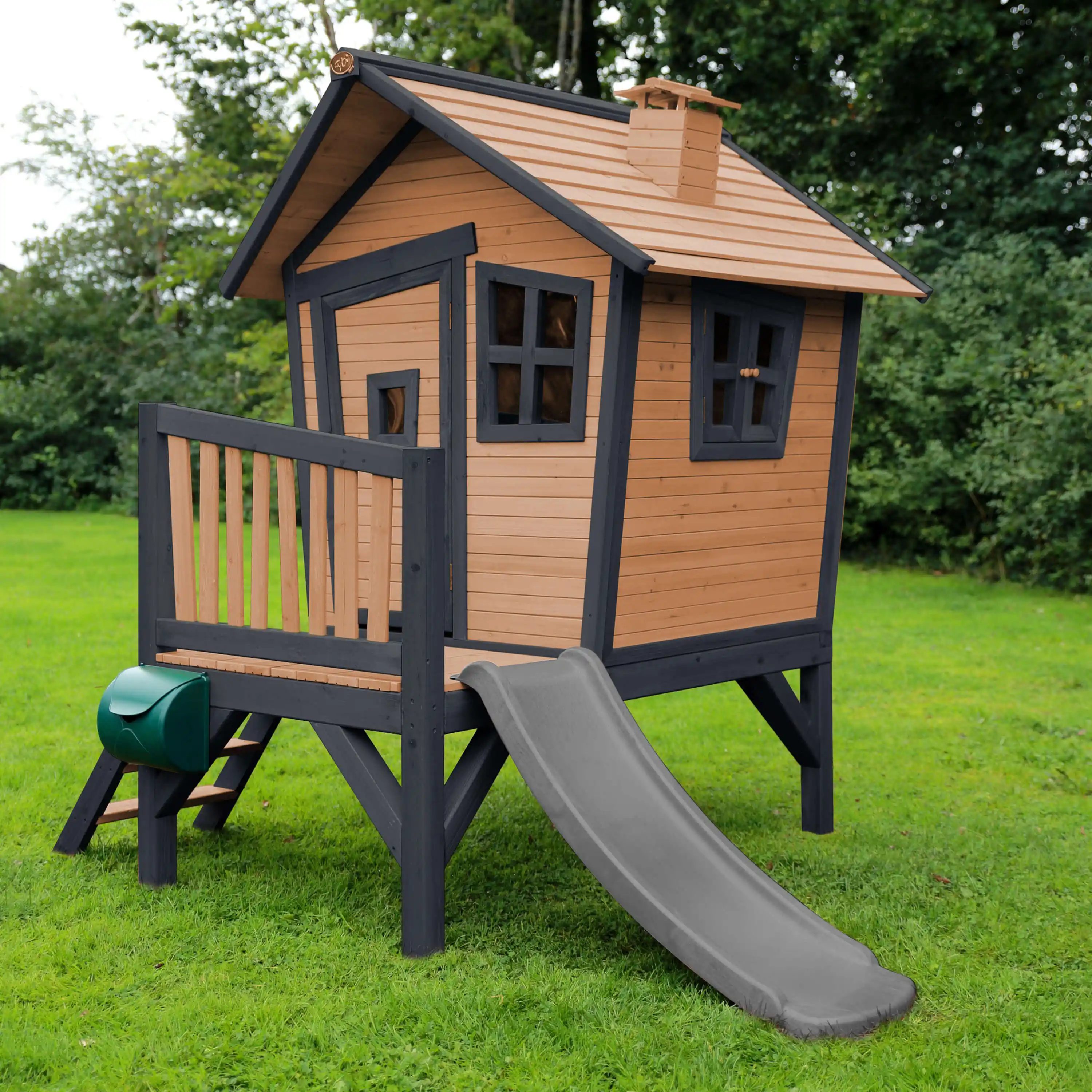 AXI Robin Playhouse Brown/Anthracite - Grey Slide