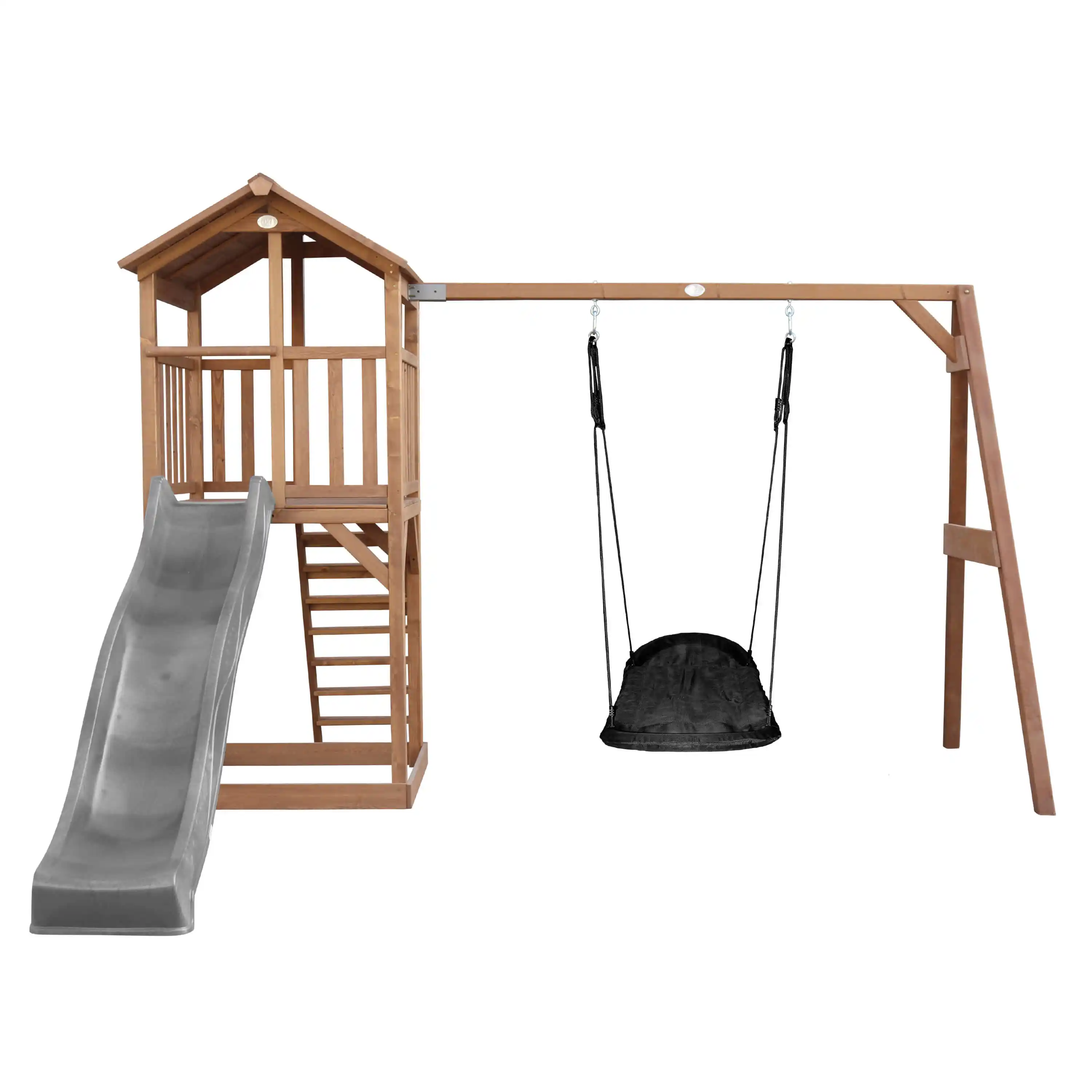 AXI Beach Tower with Roxy Nest Swing Set Brown - Grey Slide