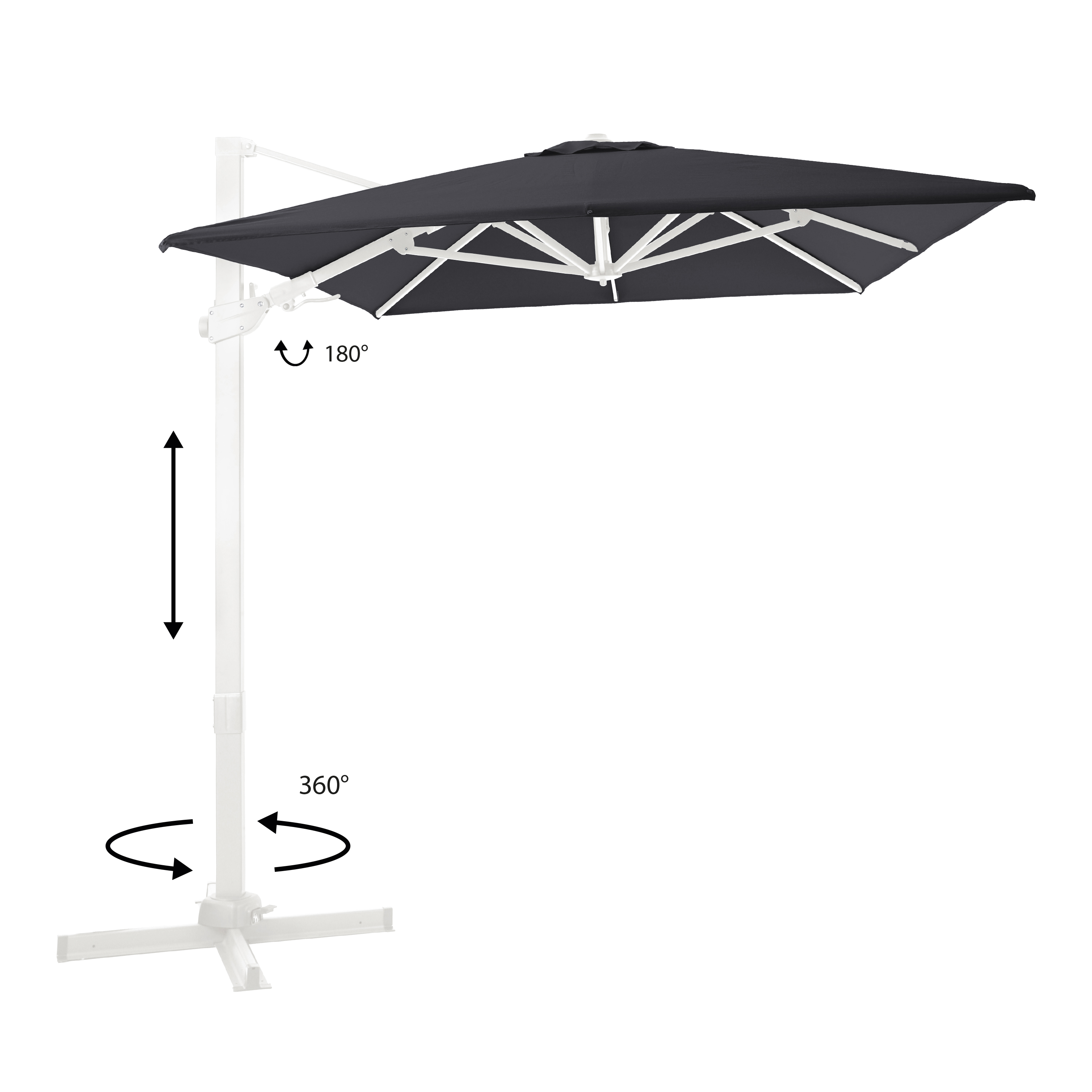 AXI Milad Premium Cantilever Parasol 200x300cm - White/Grey