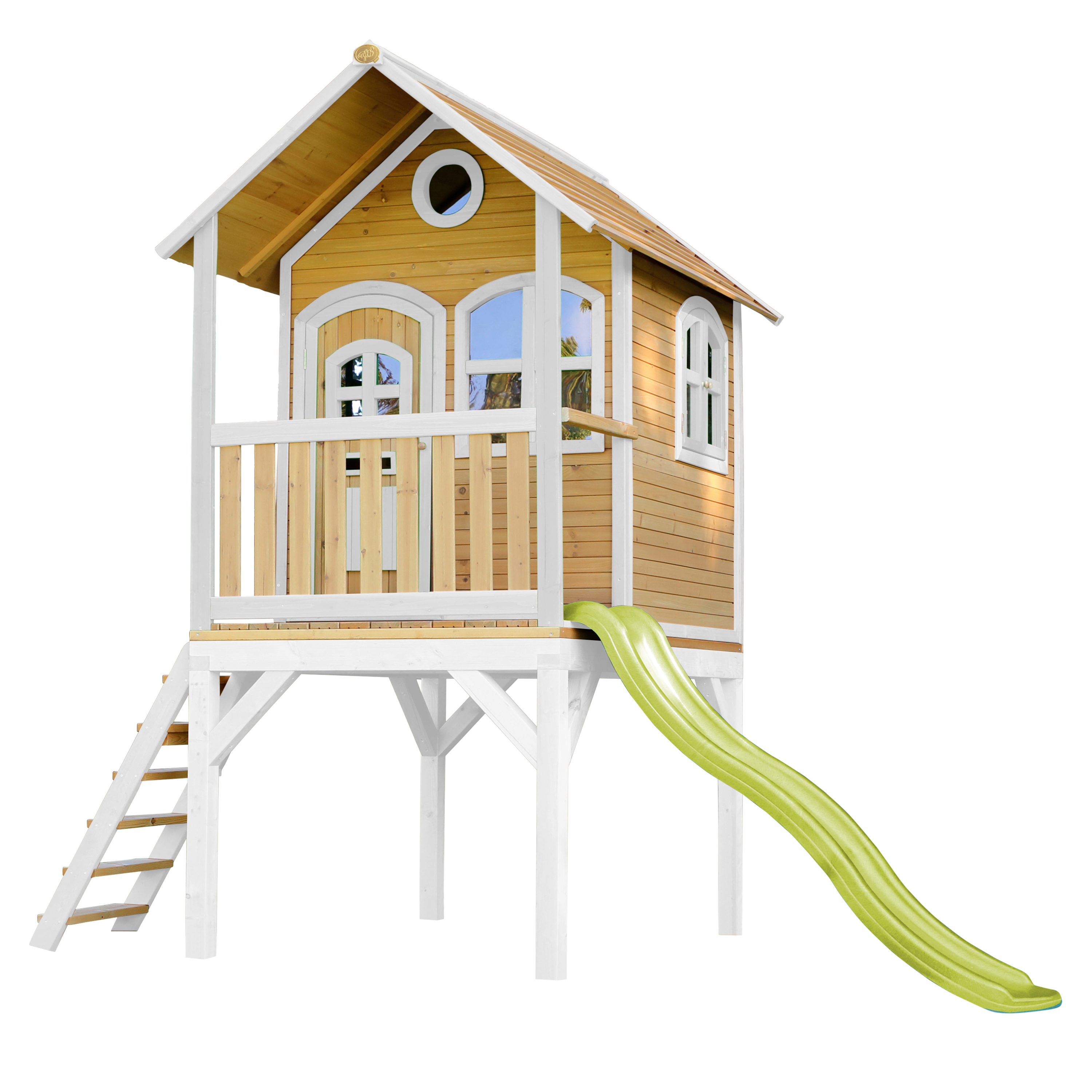 AXI Laura Playhouse Brown/White - Lime Green Slide