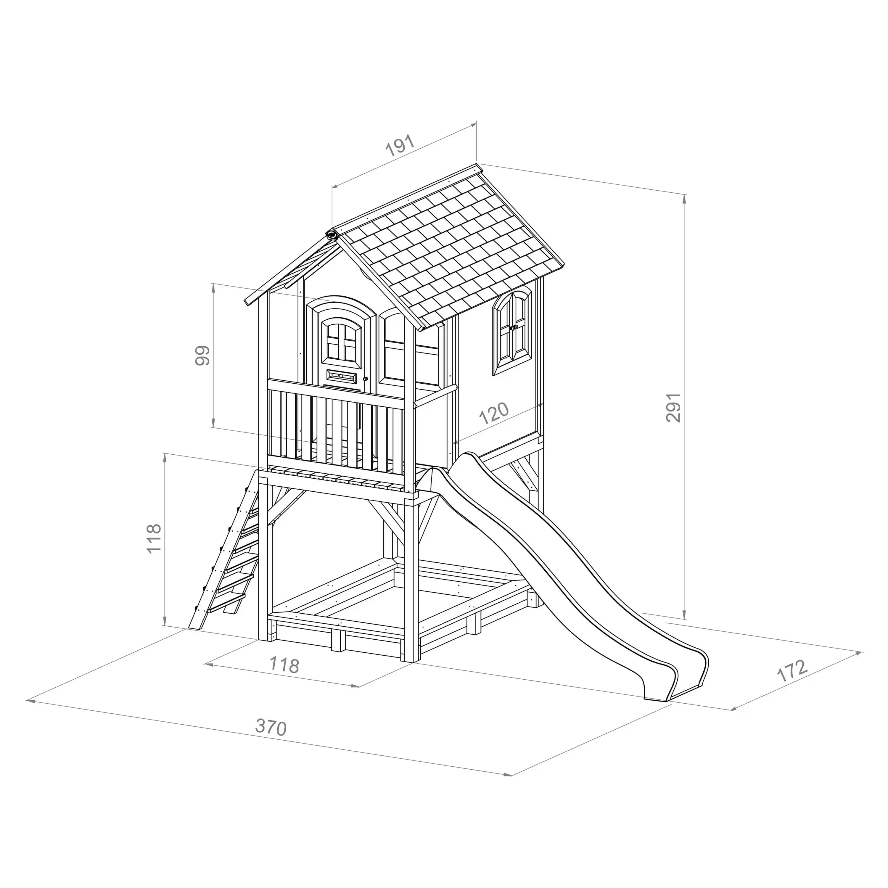 AXI Sarah Playhouse Brown/White - Grey Slide