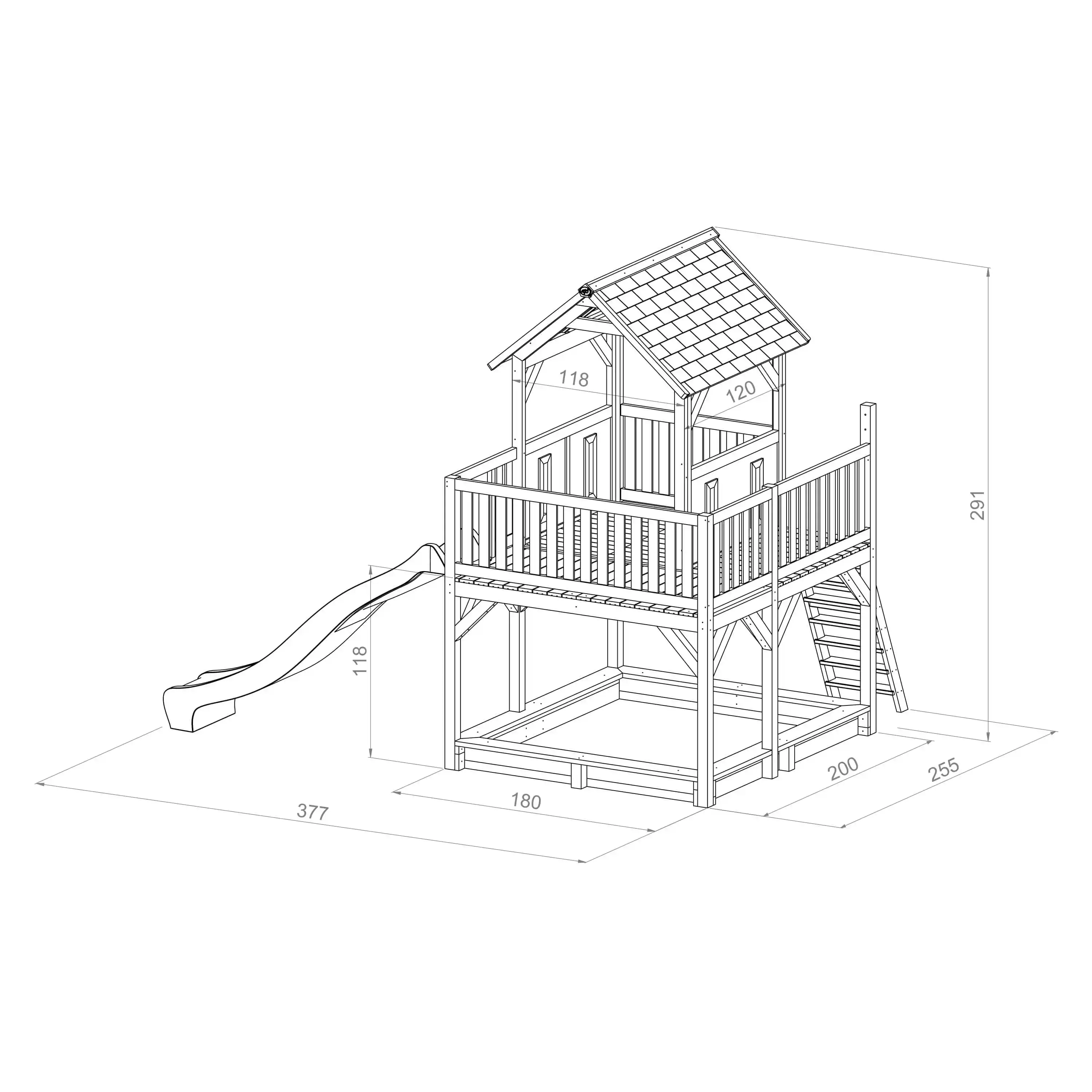 AXI Atka Play Tower Brown/Green - Grey Slide