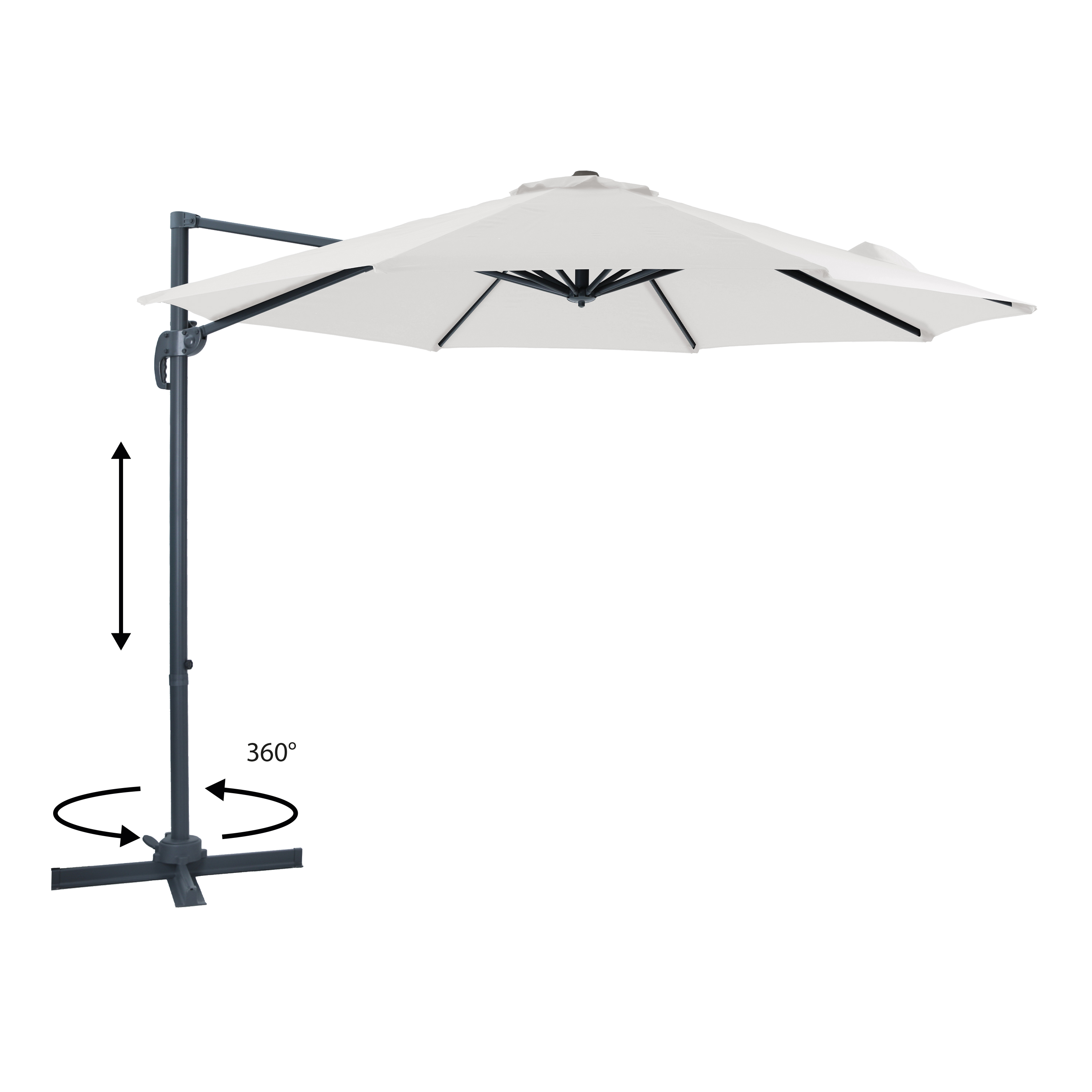 AXI Marisol Cantilever Parasol Ø 300cm Round - Grey/Beige