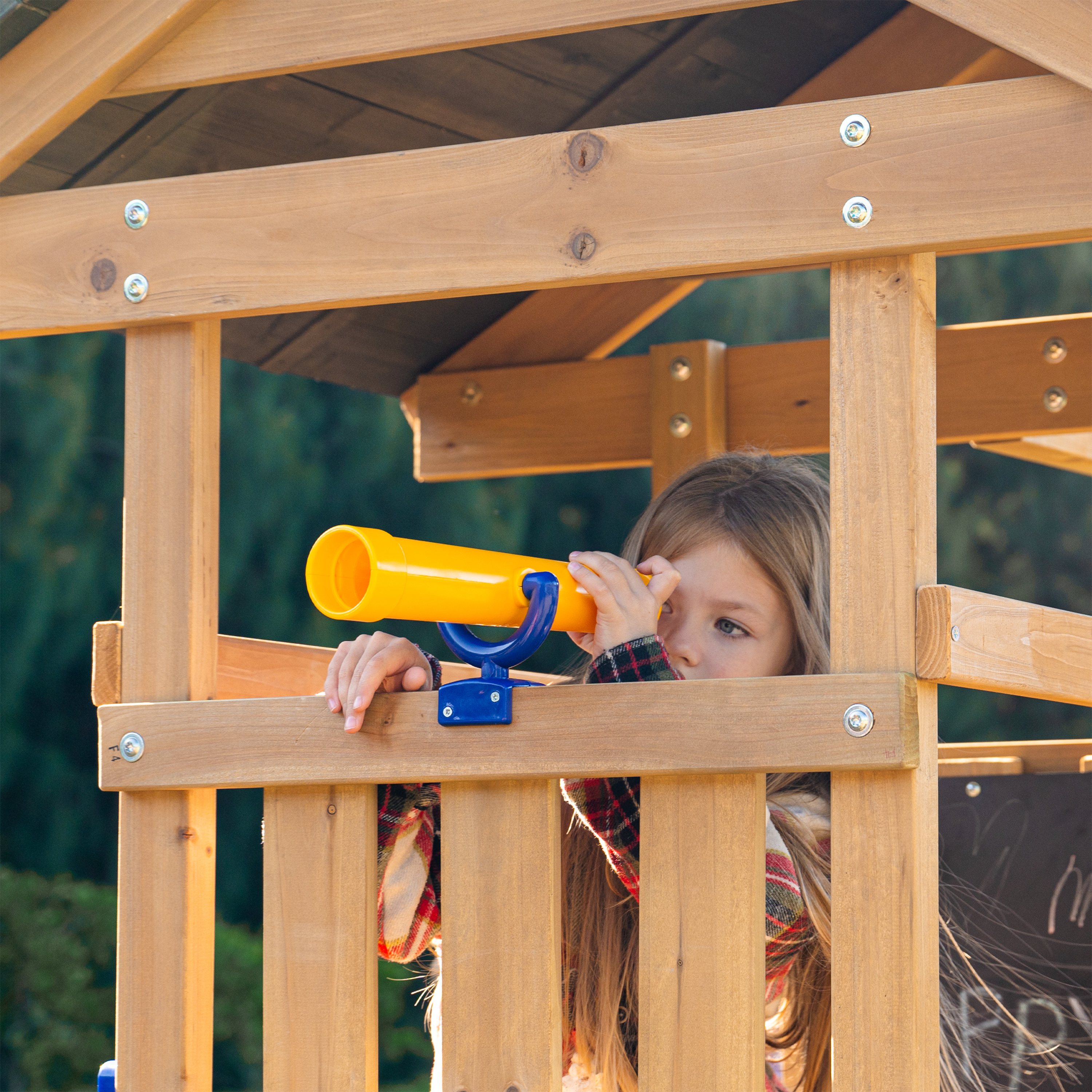 AXI Mia Climbing Frame with Double Swing Set – Red Slide