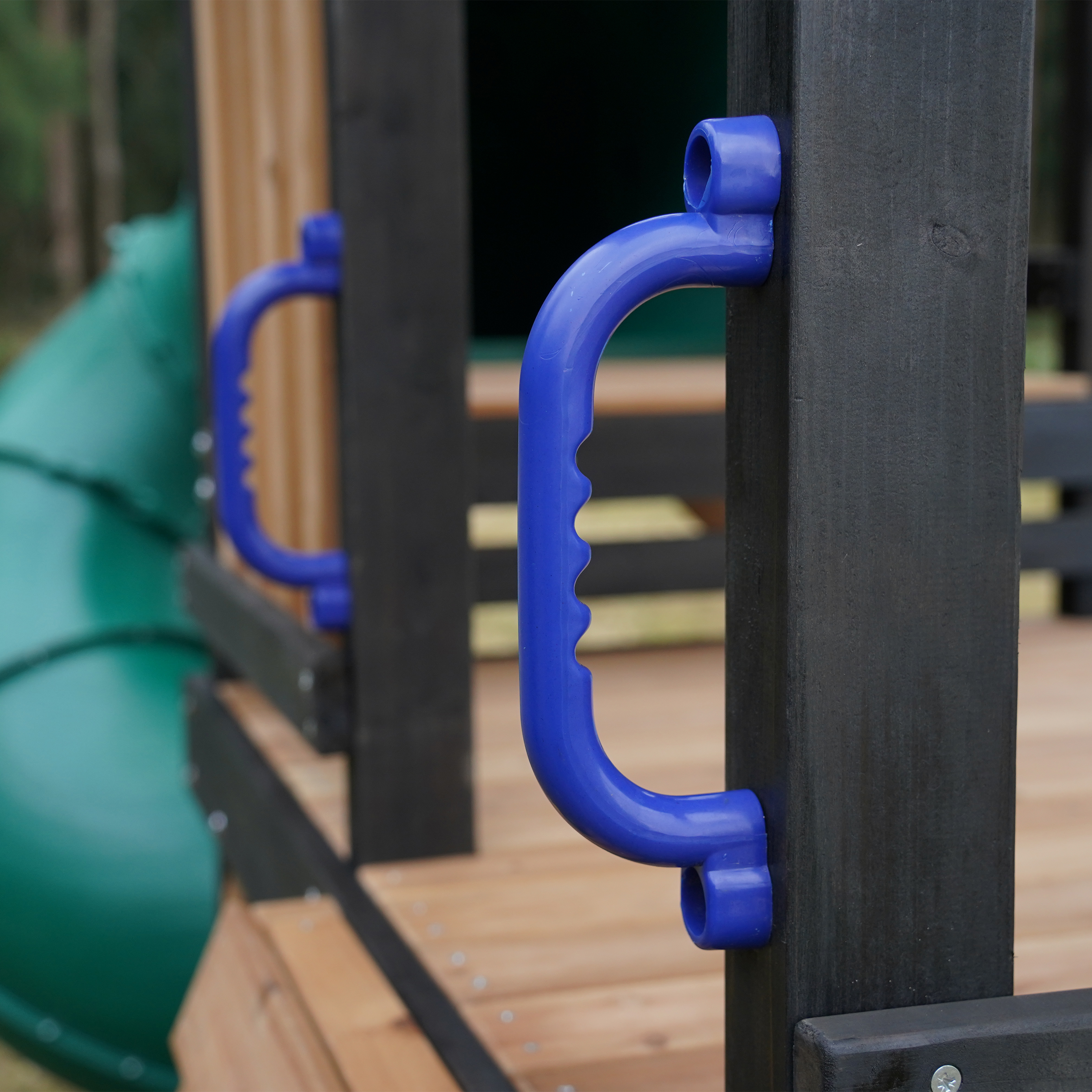 AXI Cody Climbing Frame with Swings, Trapeze and Climbing Wall – Green Double Slide and Tube Slide