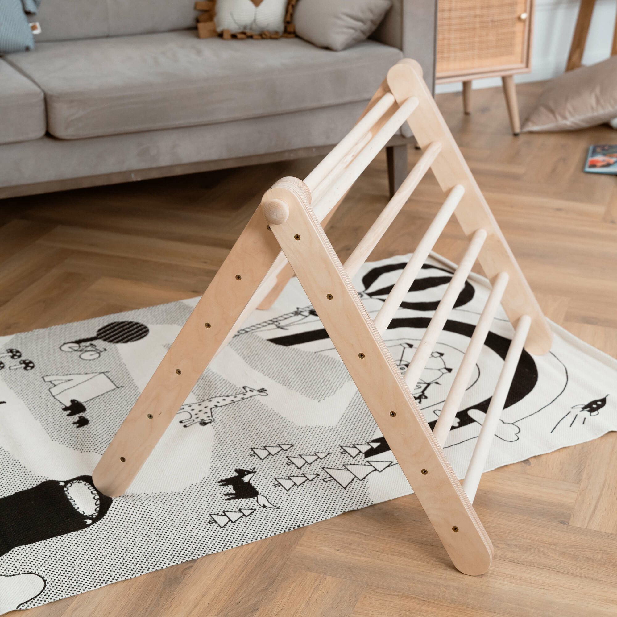 Ette Tete Sipitri wooden Climbing Triangle with Slide