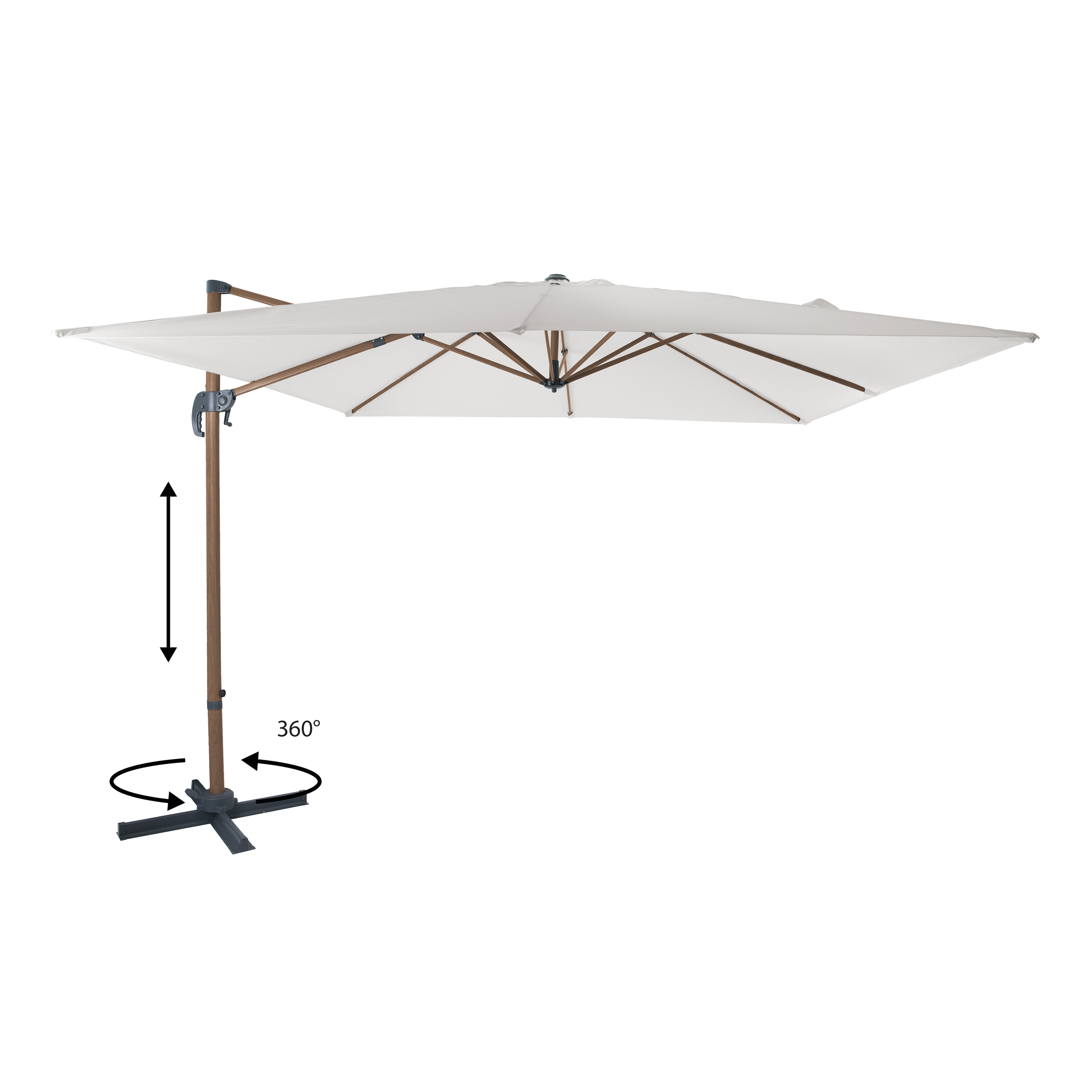 AXI Nima Floating Parasol 300x300 Oak Look/Beige