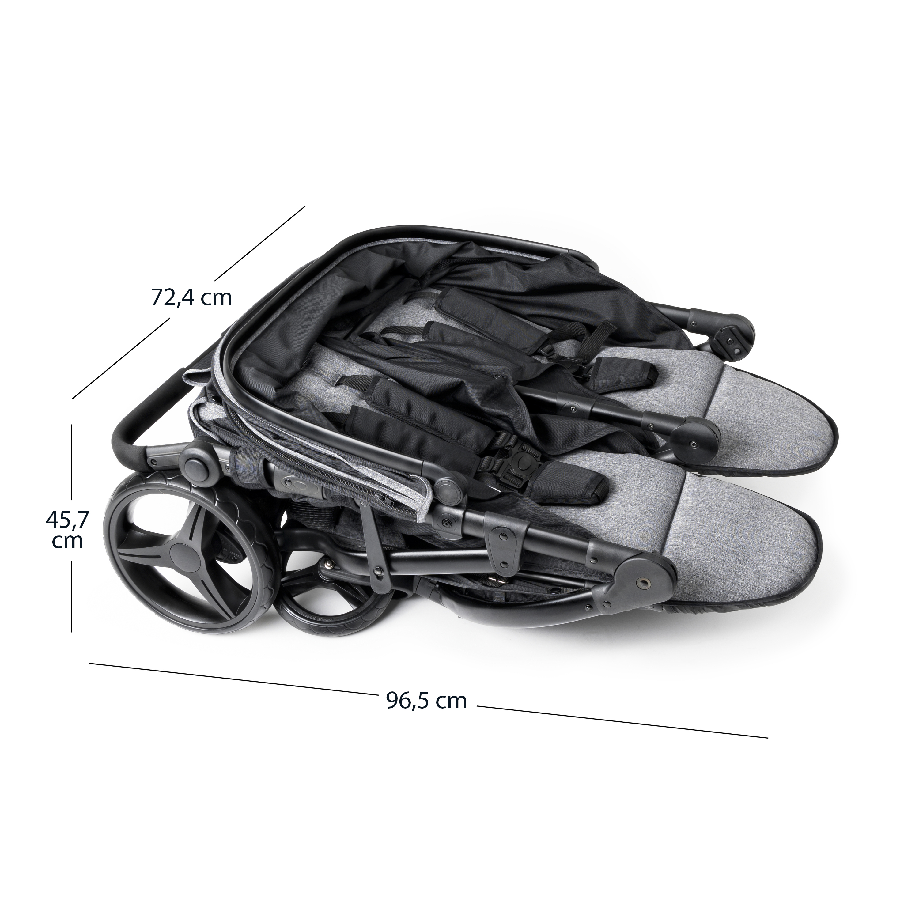 Gaggle Roadster stroller for 2 children in black - Duo stroller