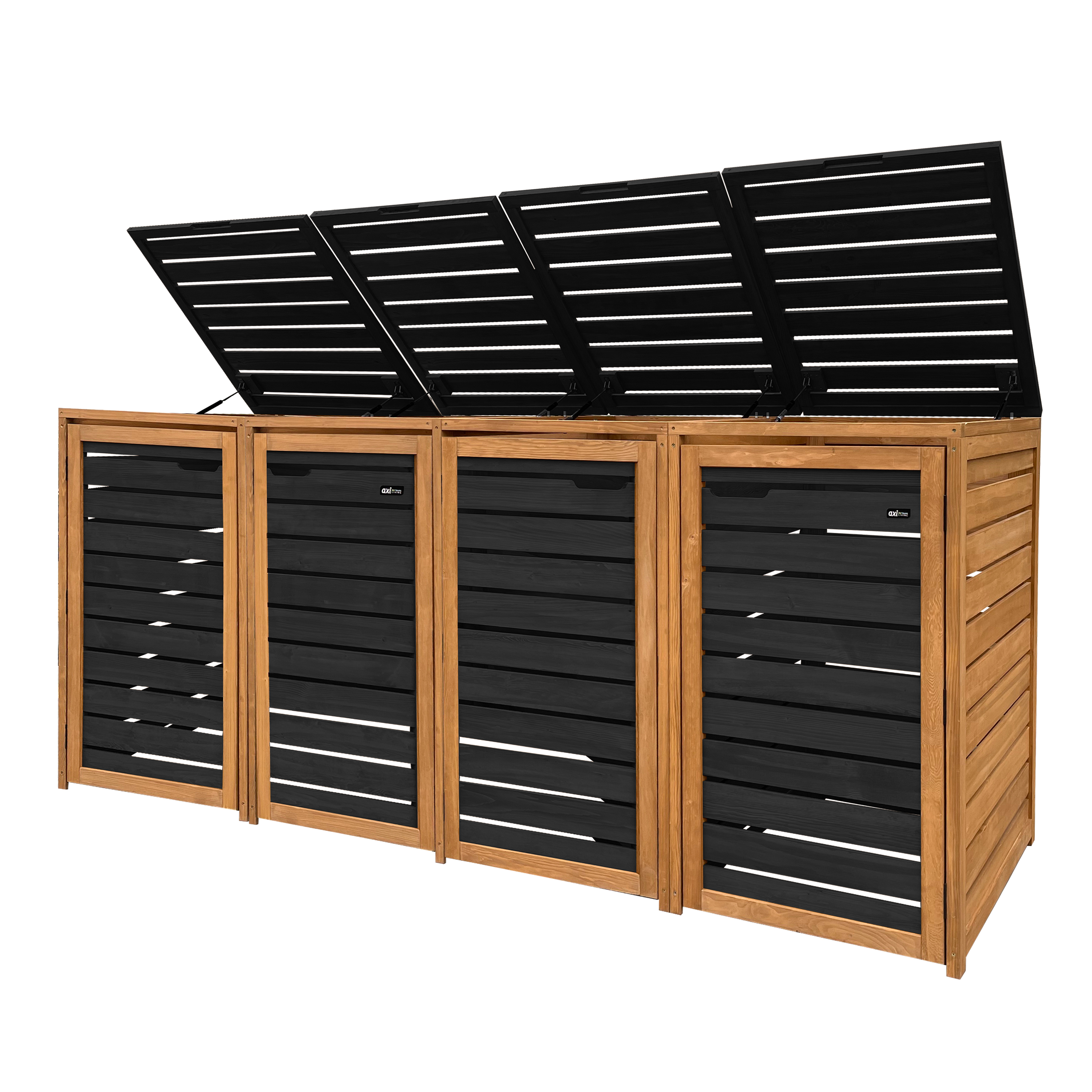 AXI Lex Wooden Bin Storage Black/Brown - 4 bins