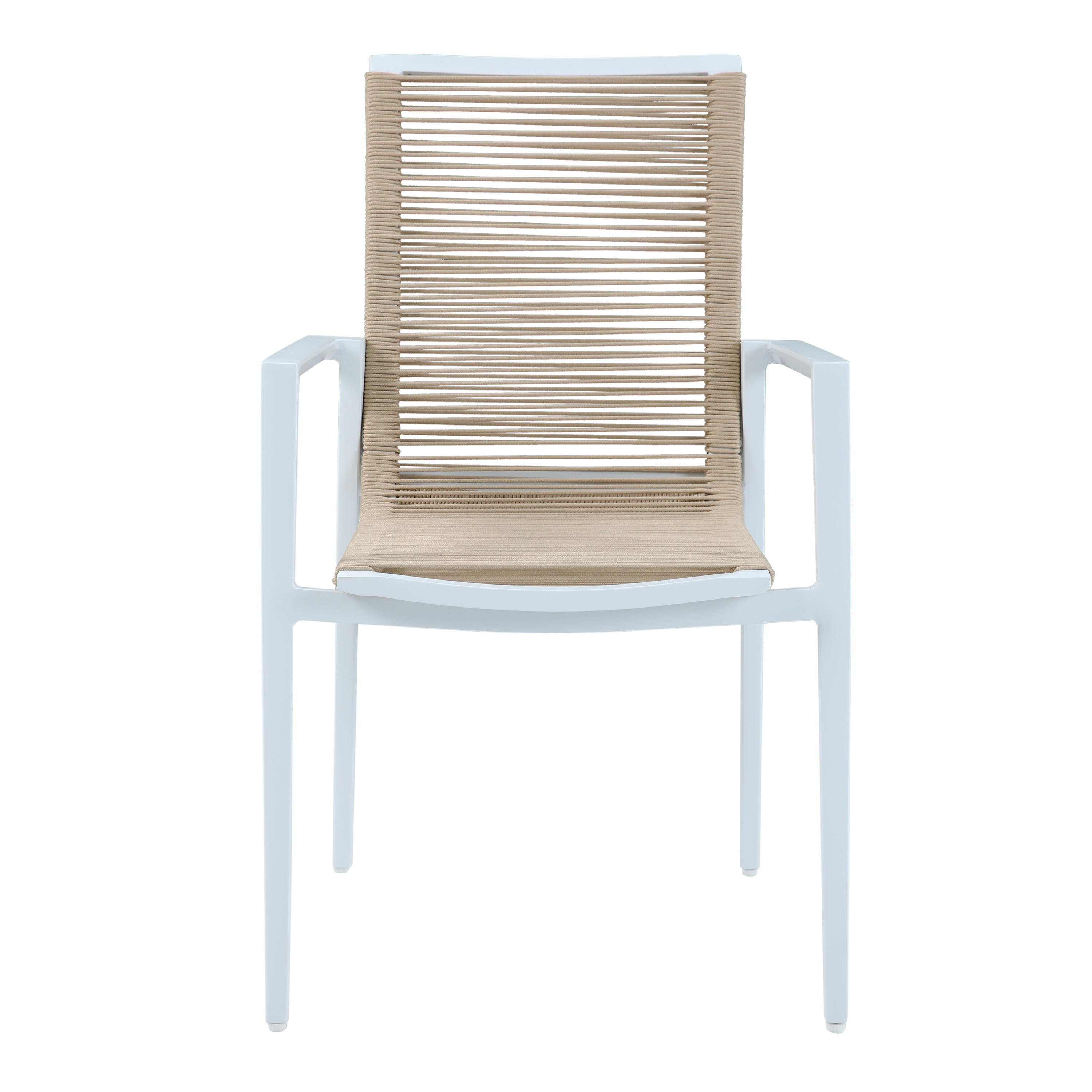 AXI Zora Garden Set with 4 chairs - White/Wood-look PSPC