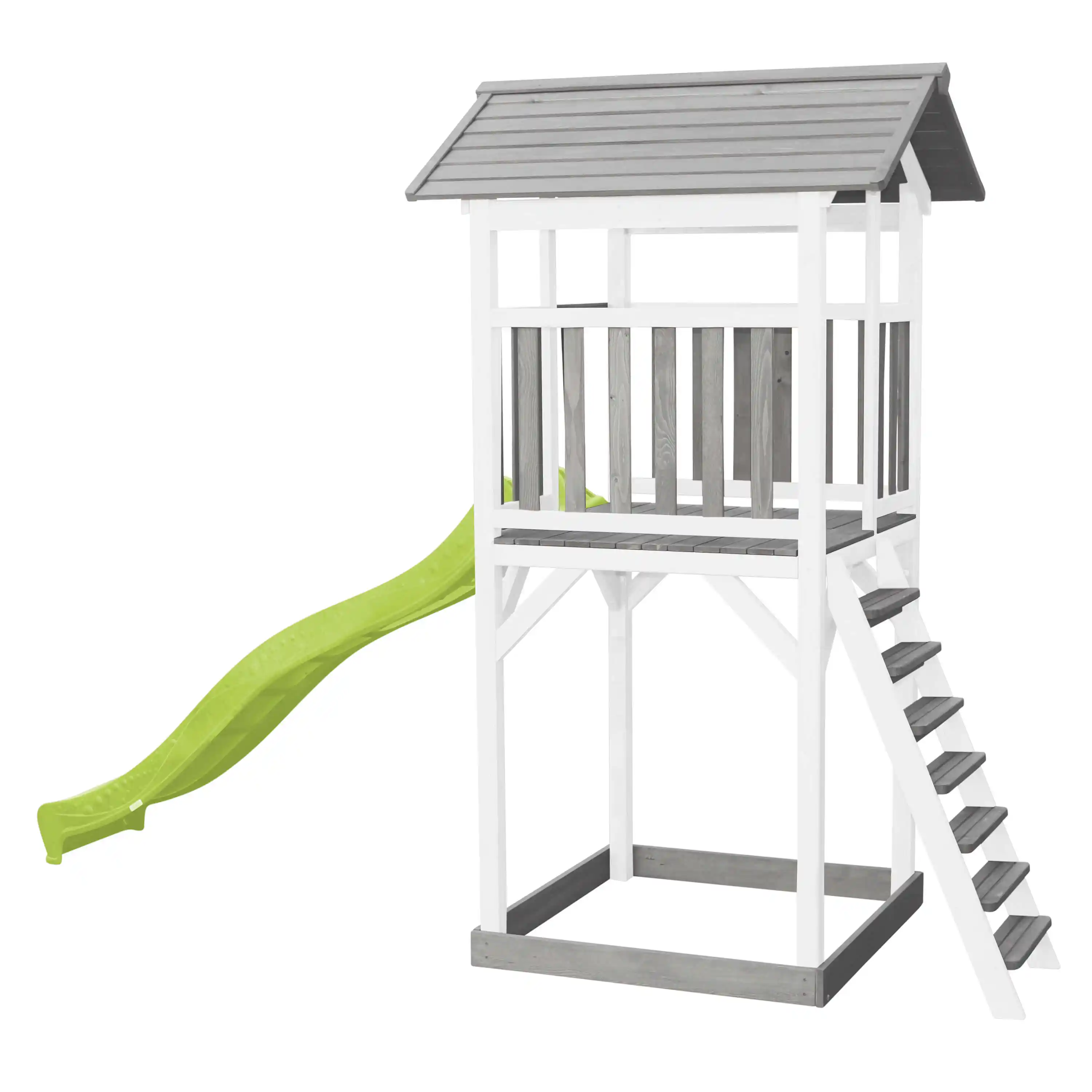 AXI Beach Tower Grey/White - Lime Green Slide