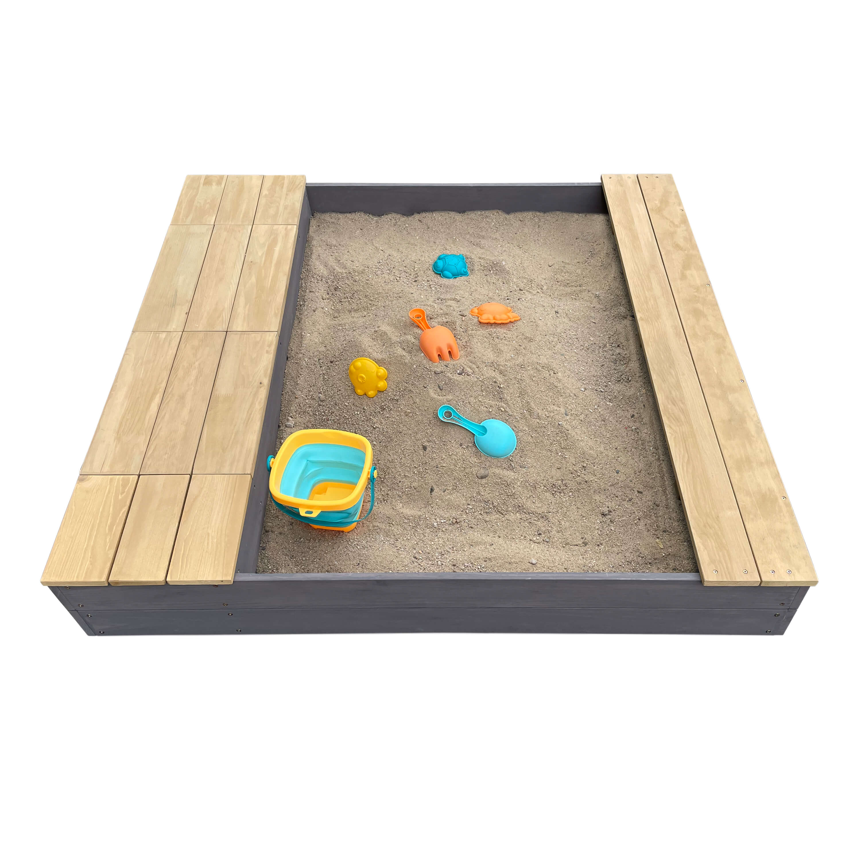 AXI Evy Sandbox with Bins and Storage - Grey/Brown