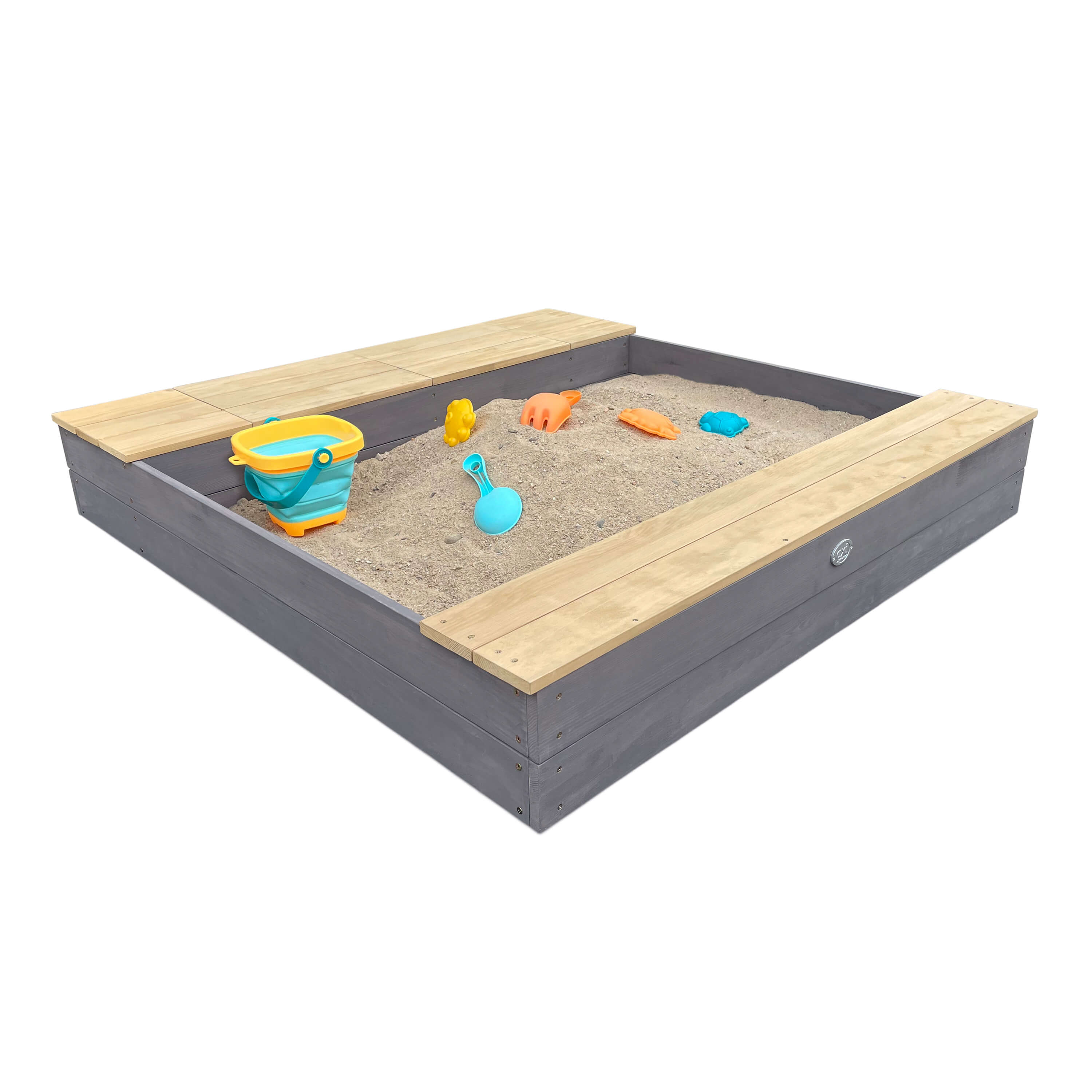 AXI Evy Sandbox with Bins and Storage - Grey/Brown