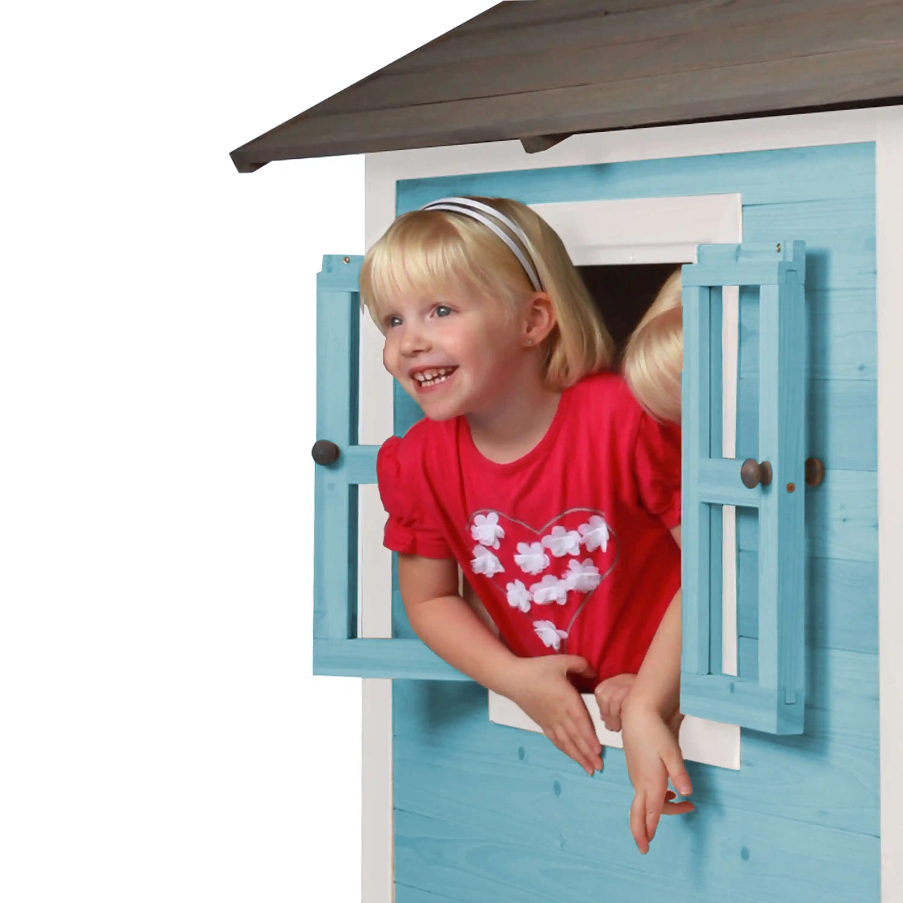 AXI Lodge XL Playhouse Caribbean Blue - Grey Slide